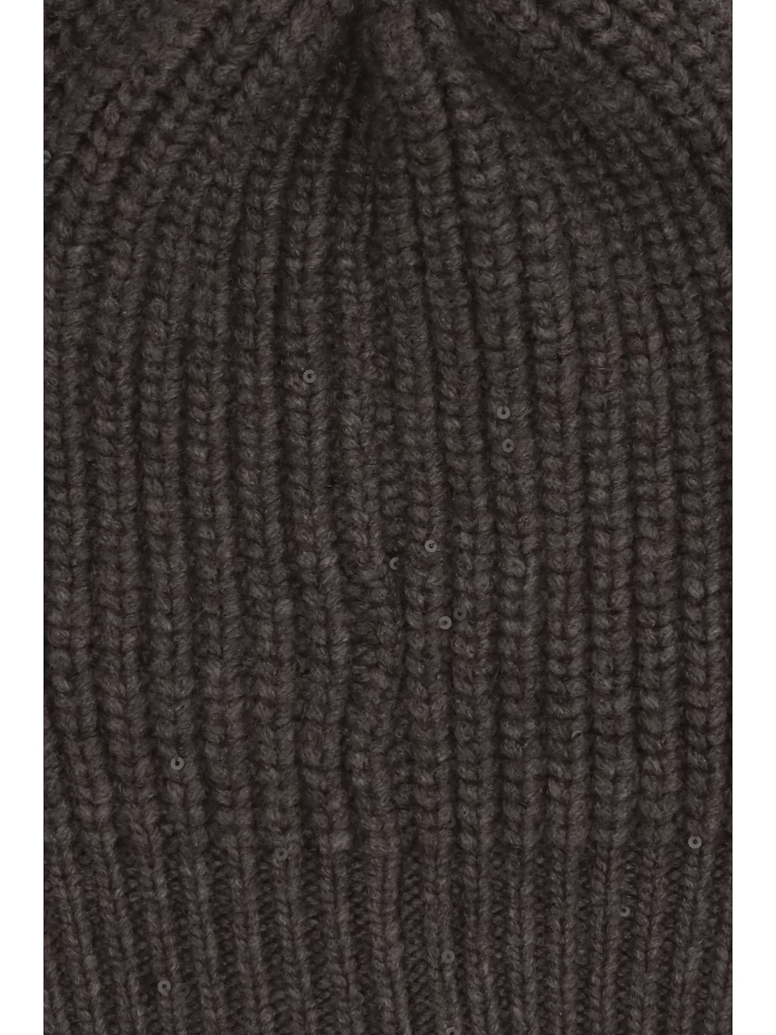 Brunello Cucinelli Ribbed Sequin-embellished Beannie Hat In Brown