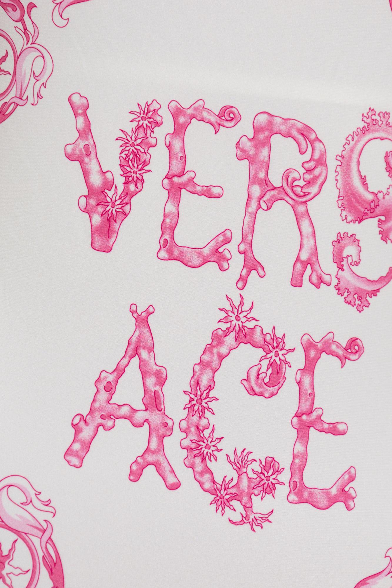 Versace Underwater Barocco Print One-piece Swimsuit In Pink