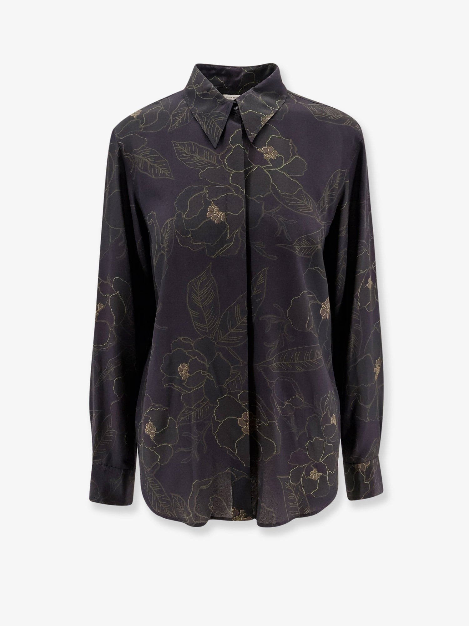 Shop Dries Van Noten Chowy Silk Shirt