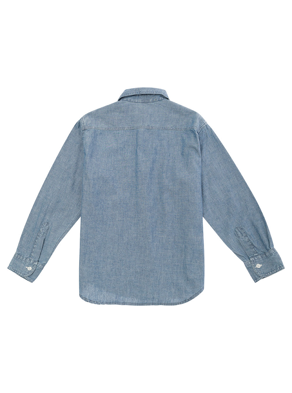 Shop Aspesi Light Blue Long-sleeve Shirt With Logo Label In Cotton Boy