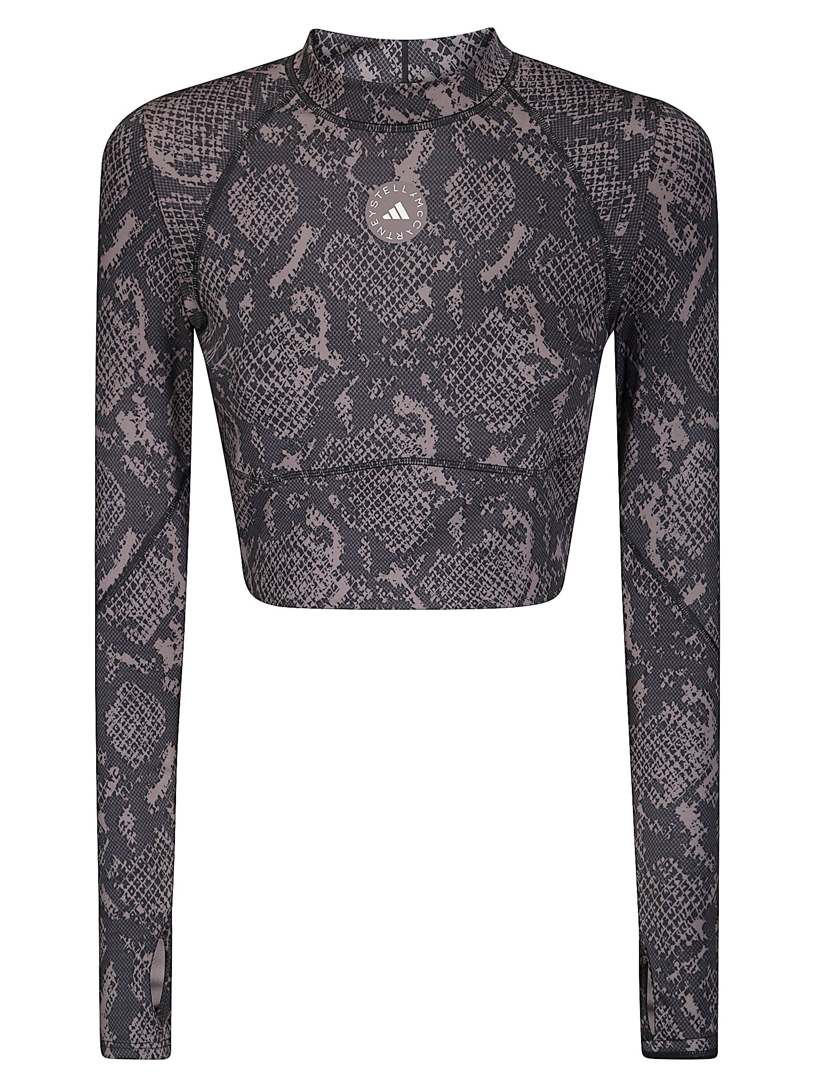 Adidas By Stella Mccartney True Purpose Training Long Sleeve Crop Top In Black