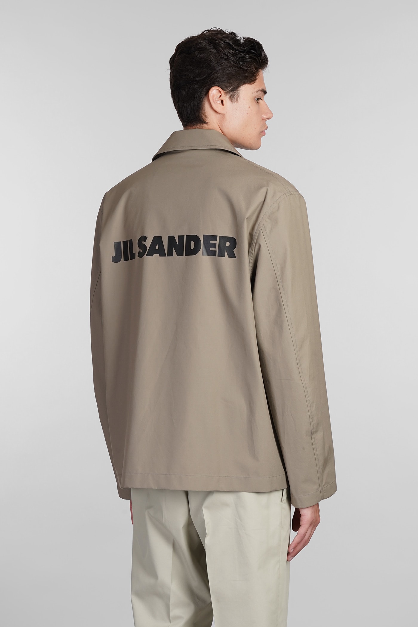 Jil Sander Casual Jacket In Green Cotton In Green
