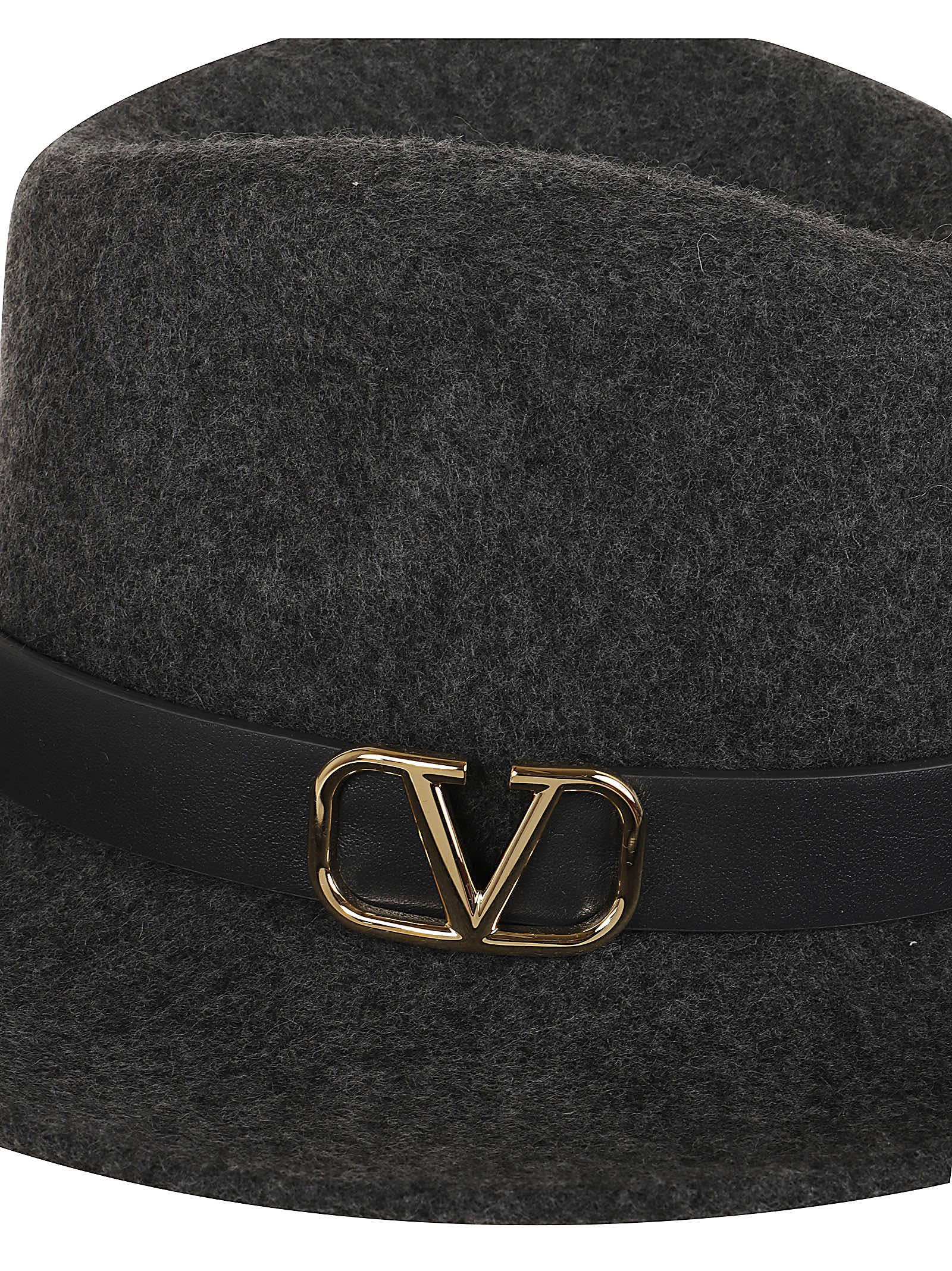 Shop Valentino Fedora Vlogo Signature In P Grigio Melange Dark Grey Rutenio