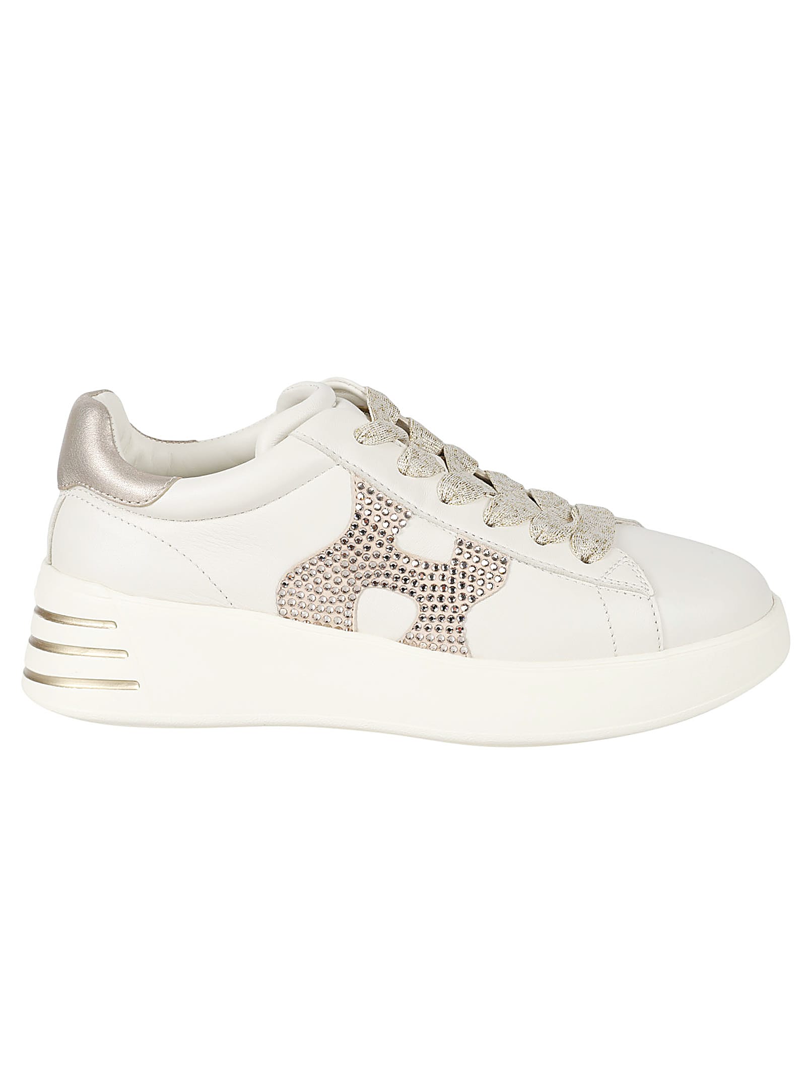 Shop Hogan Rebel H564 Sneakers In Yogurt/oro Rosa