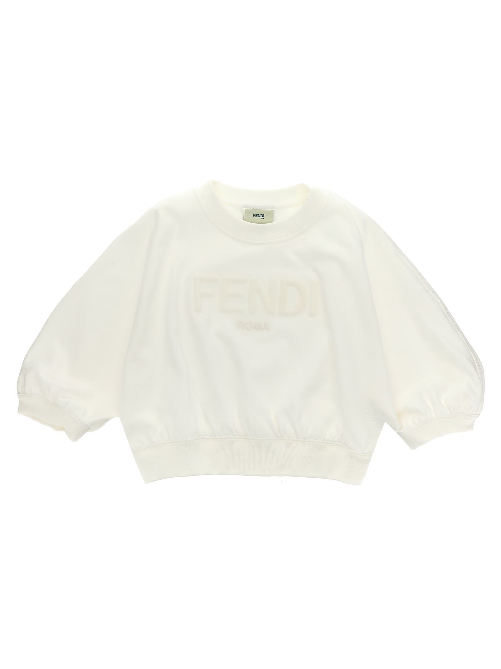 Shop Fendi Logo Sweatshirt In Gesso