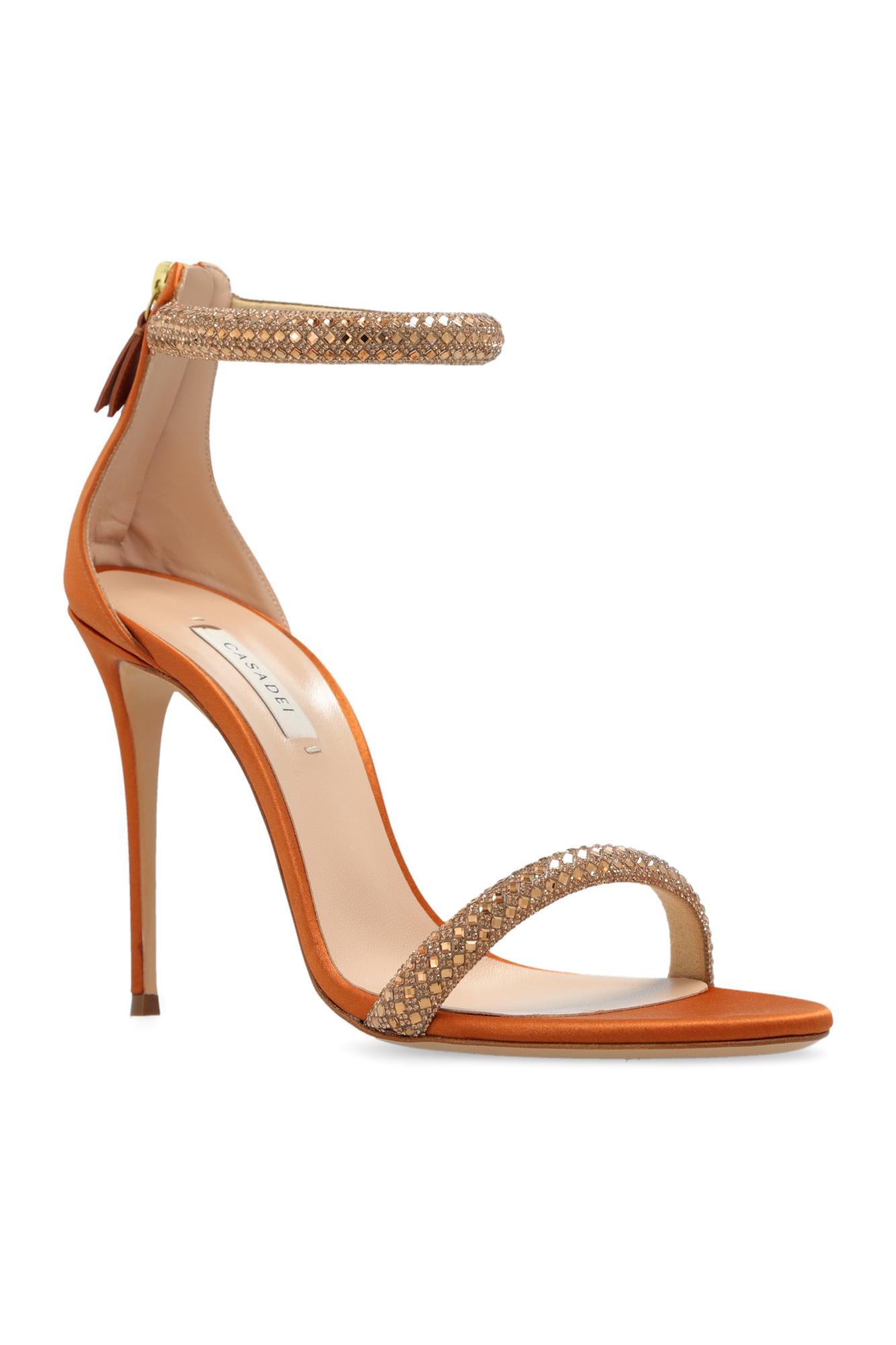 Shop Casadei Scarlet Stratosphere Heeled Sandals In Gold/orange