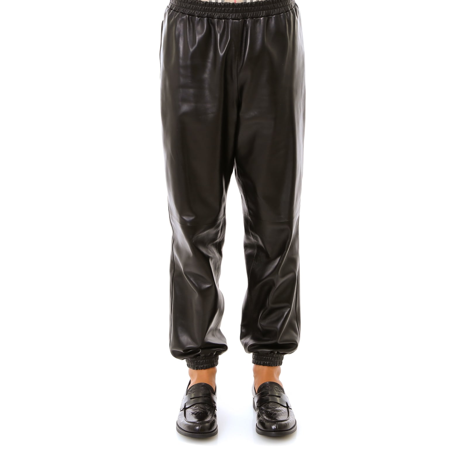 burberry leather trousers