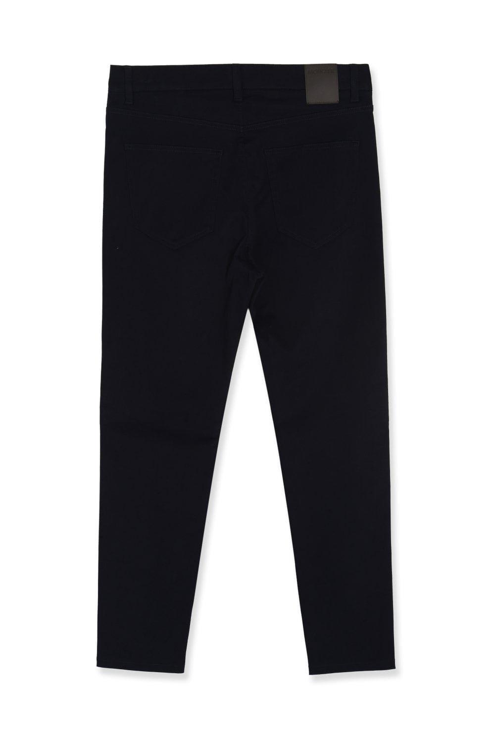 Shop Moncler Logo Patch Straight-leg Trousers