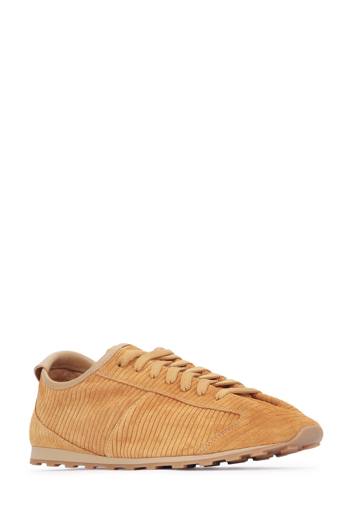 Jacquemus Le Tennis Sneakers In Soft Corduroy-embossed Suede In Brown