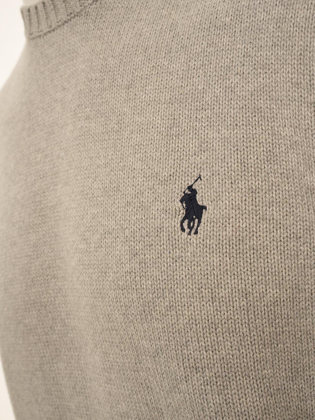 Shop Polo Ralph Lauren Pony Embroidered Crewneck Jumper In Grigio