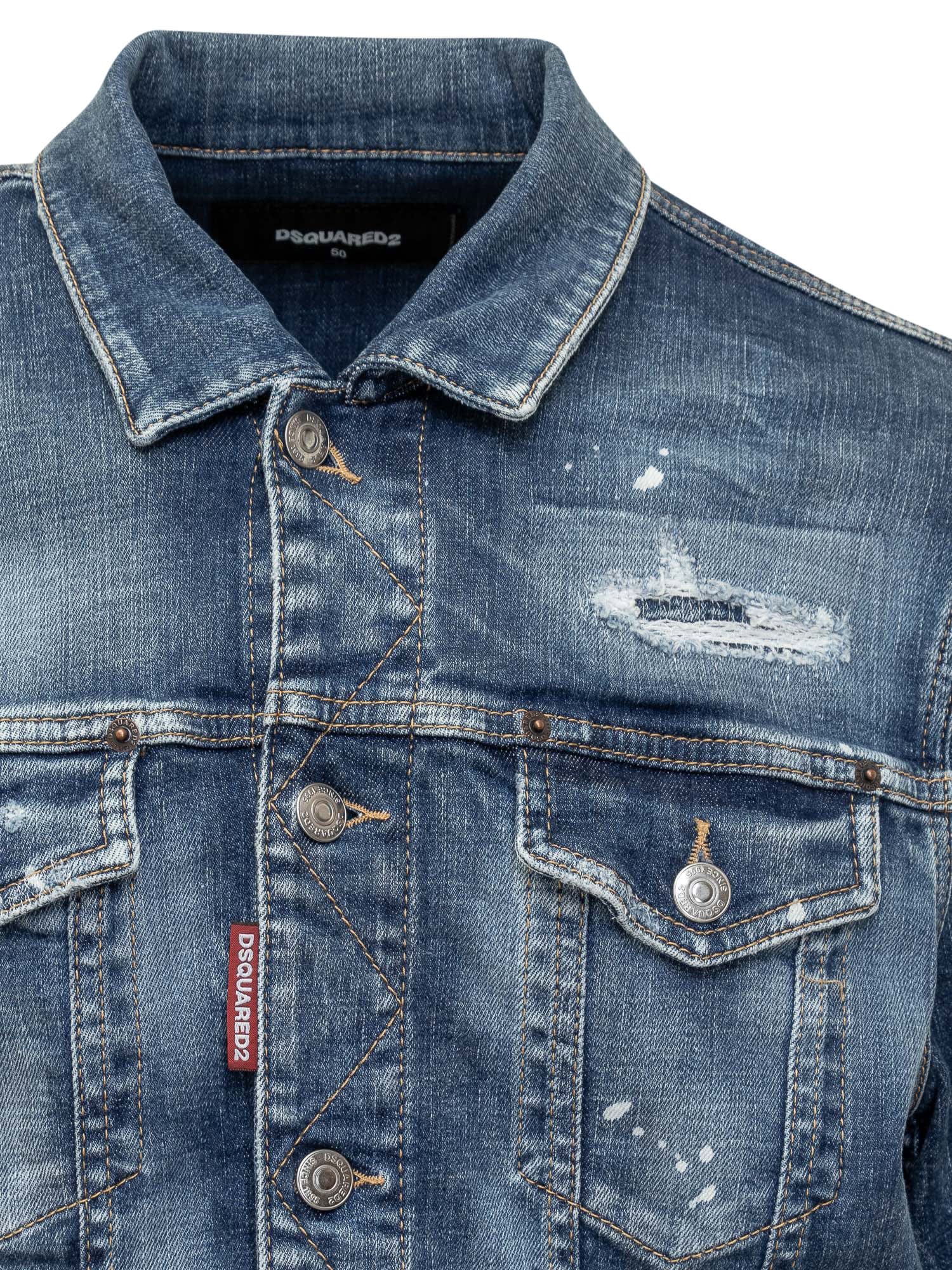 Shop Dsquared2 Dan Jean Jacket In Navy Blue