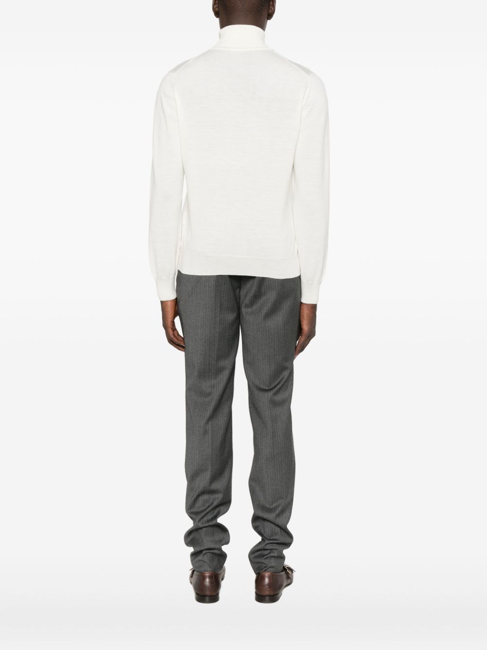 Tagliatore Roll-neck Virgin-wool Sweater In White