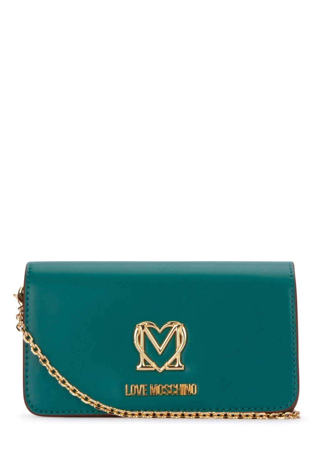 Love Moschino Logo Plaque Chain-link Wallet