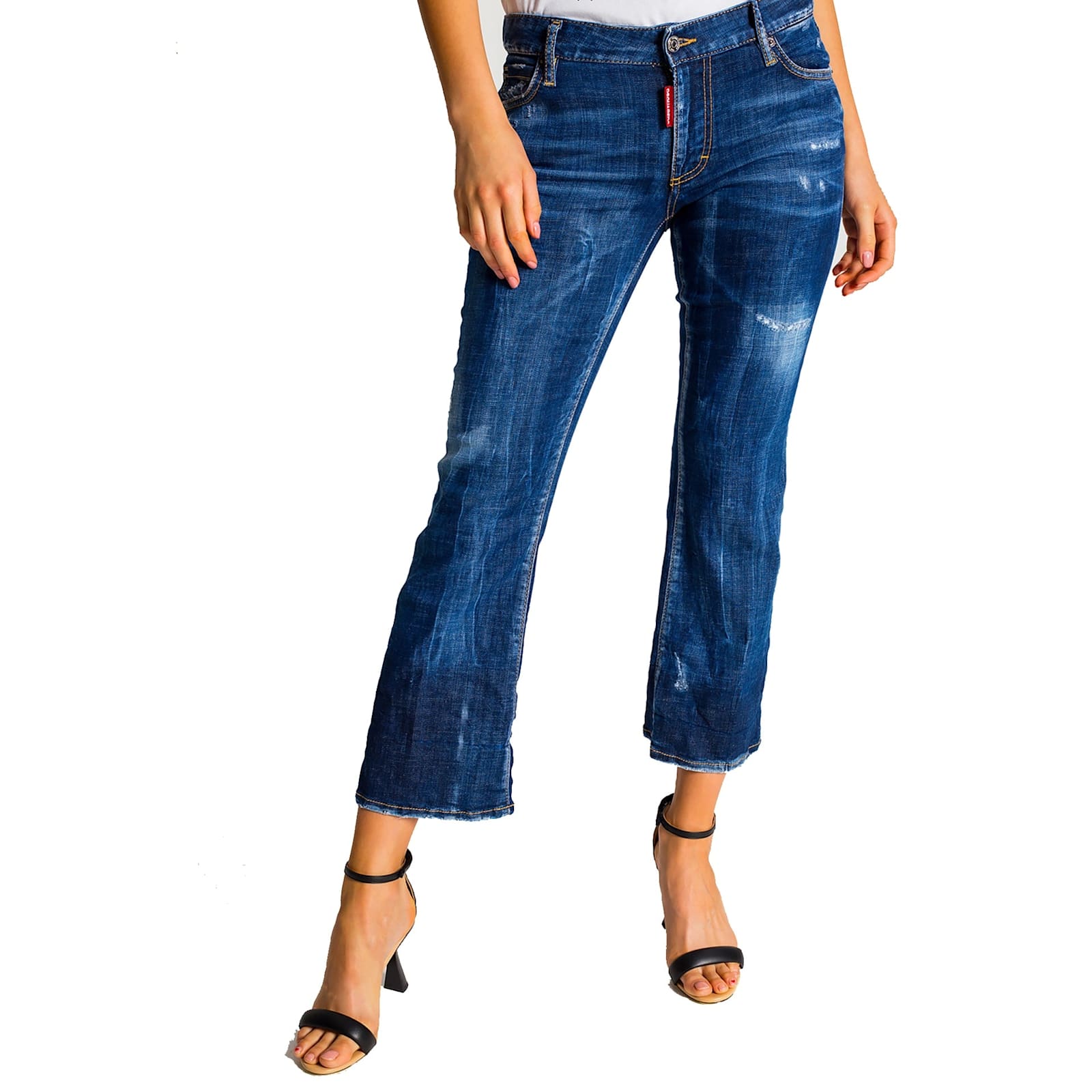 Shop Dsquared2 Cotton Denim Jeans In Blue