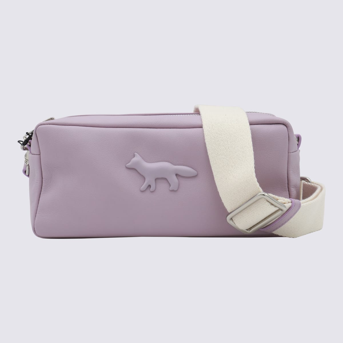 Maison Kitsuné Lilac Leather Shoulder Bag