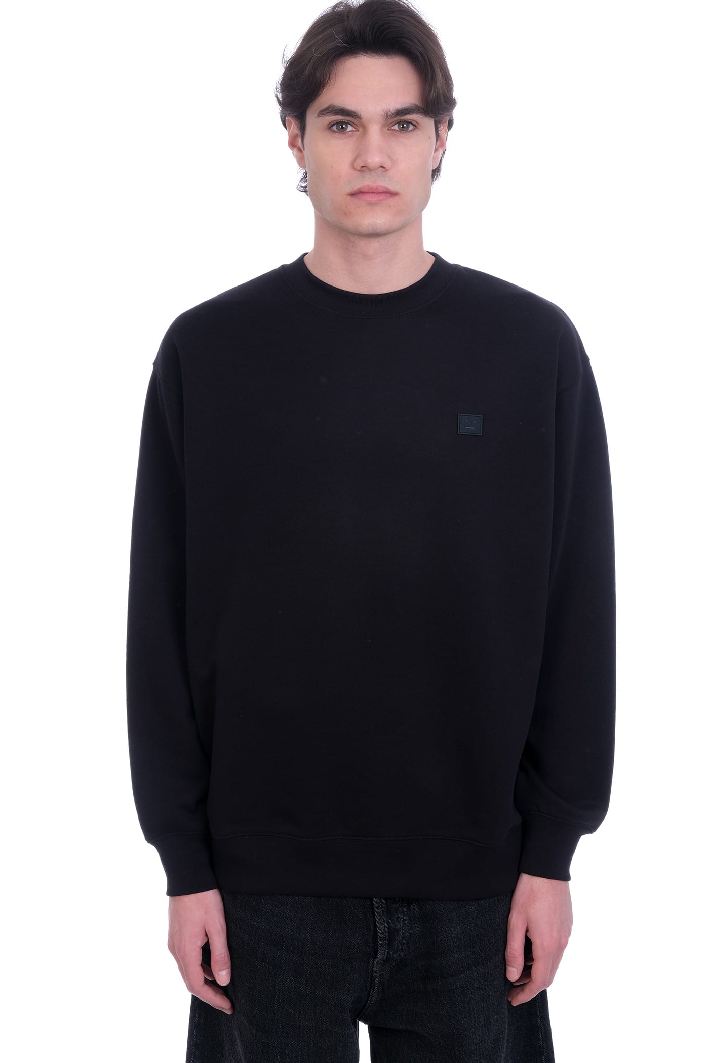 Acne Studios Forba Face Sweatshirt In Black Cotton