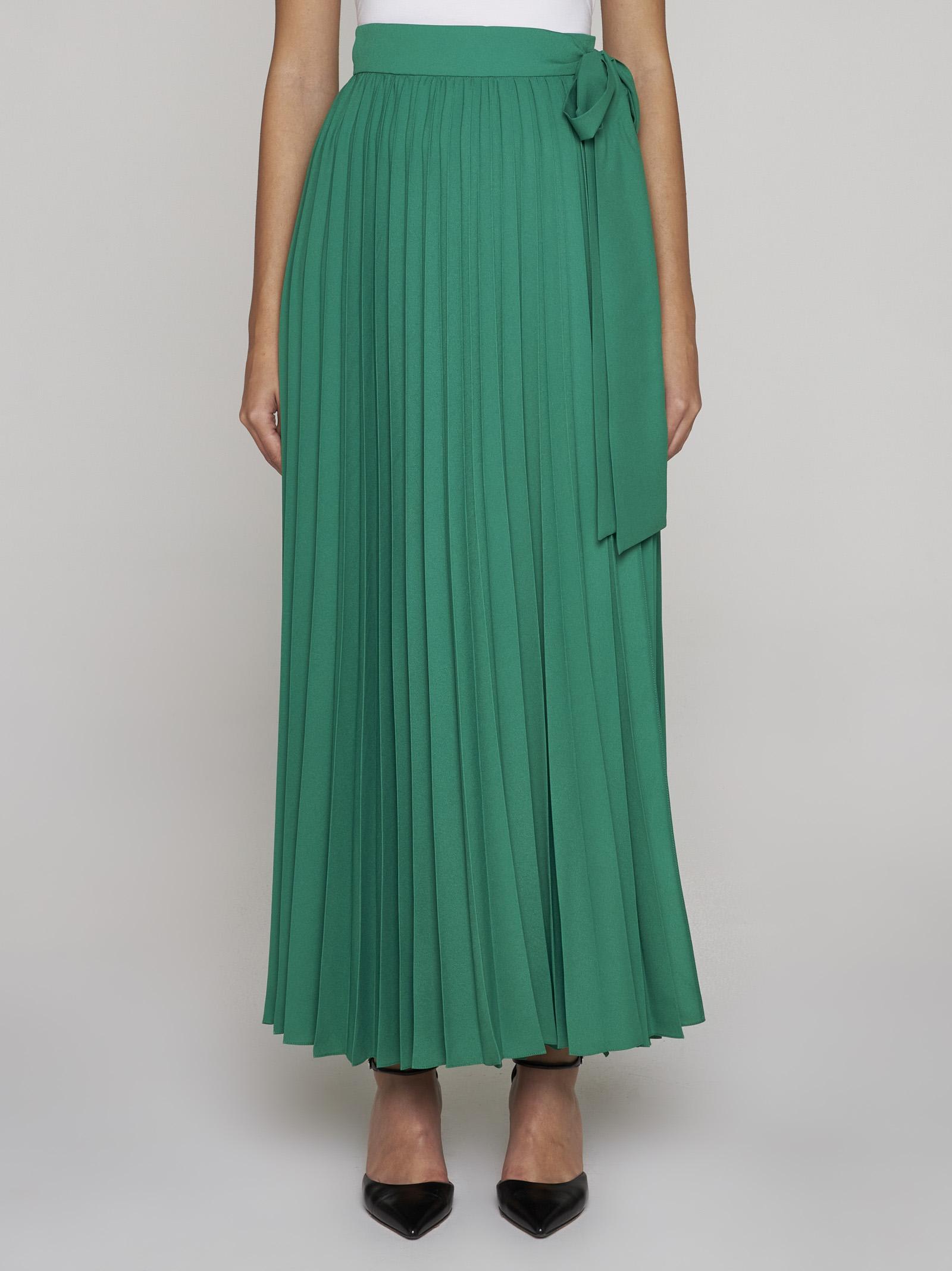 Shop P.a.r.o.s.h Palmer Pleated Maxi Skirt In Green