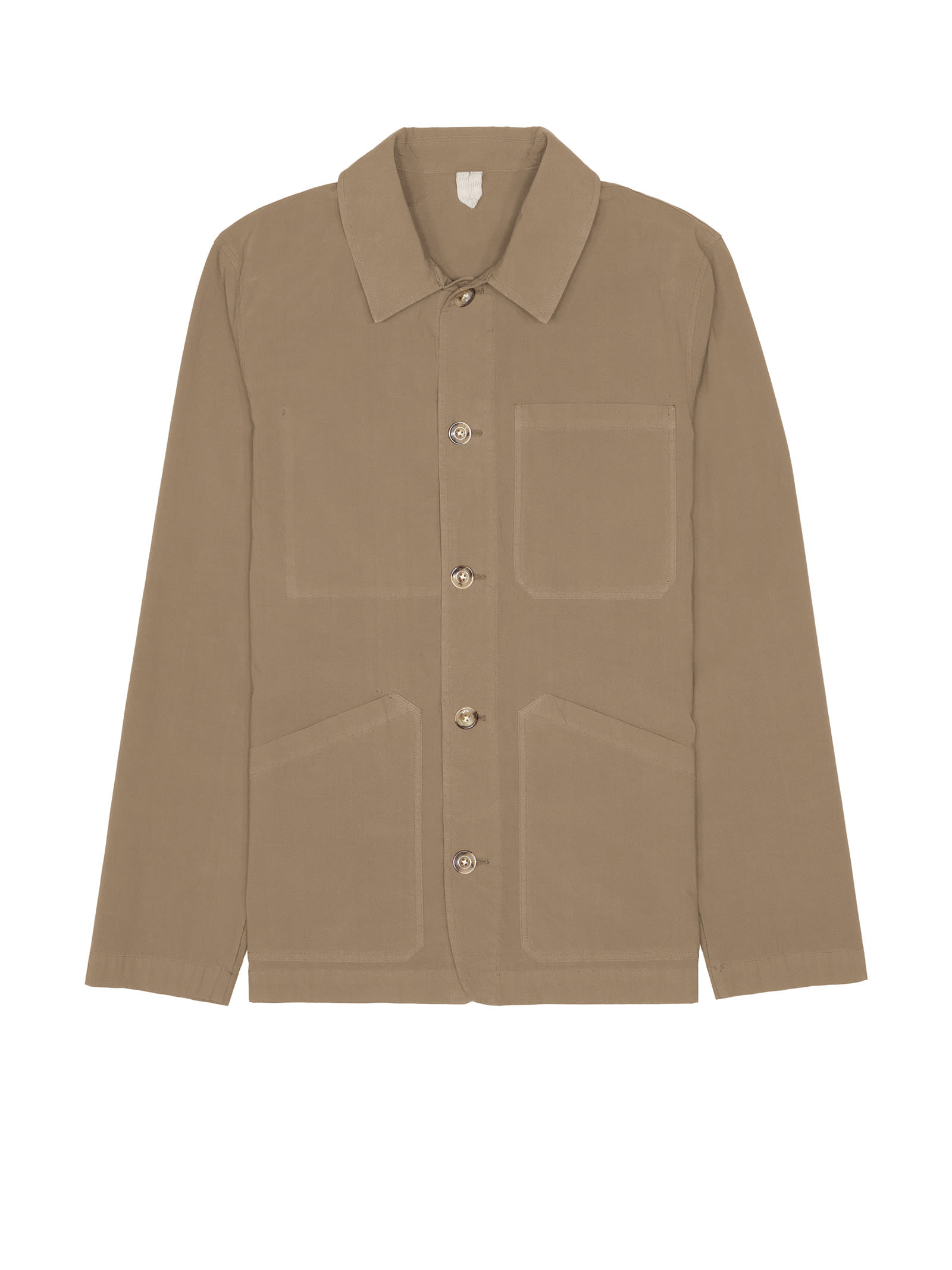 Sand Cotton Jacket With Buttons