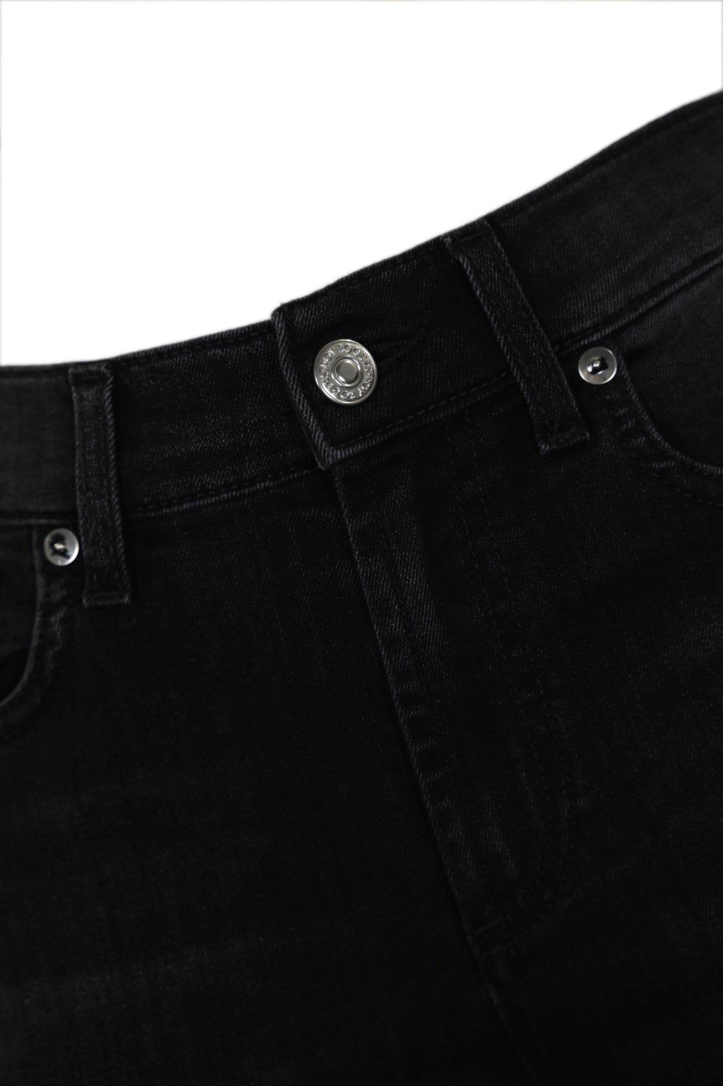 Shop Roy Rogers Flare Jeans In Black Denim In Denim Black