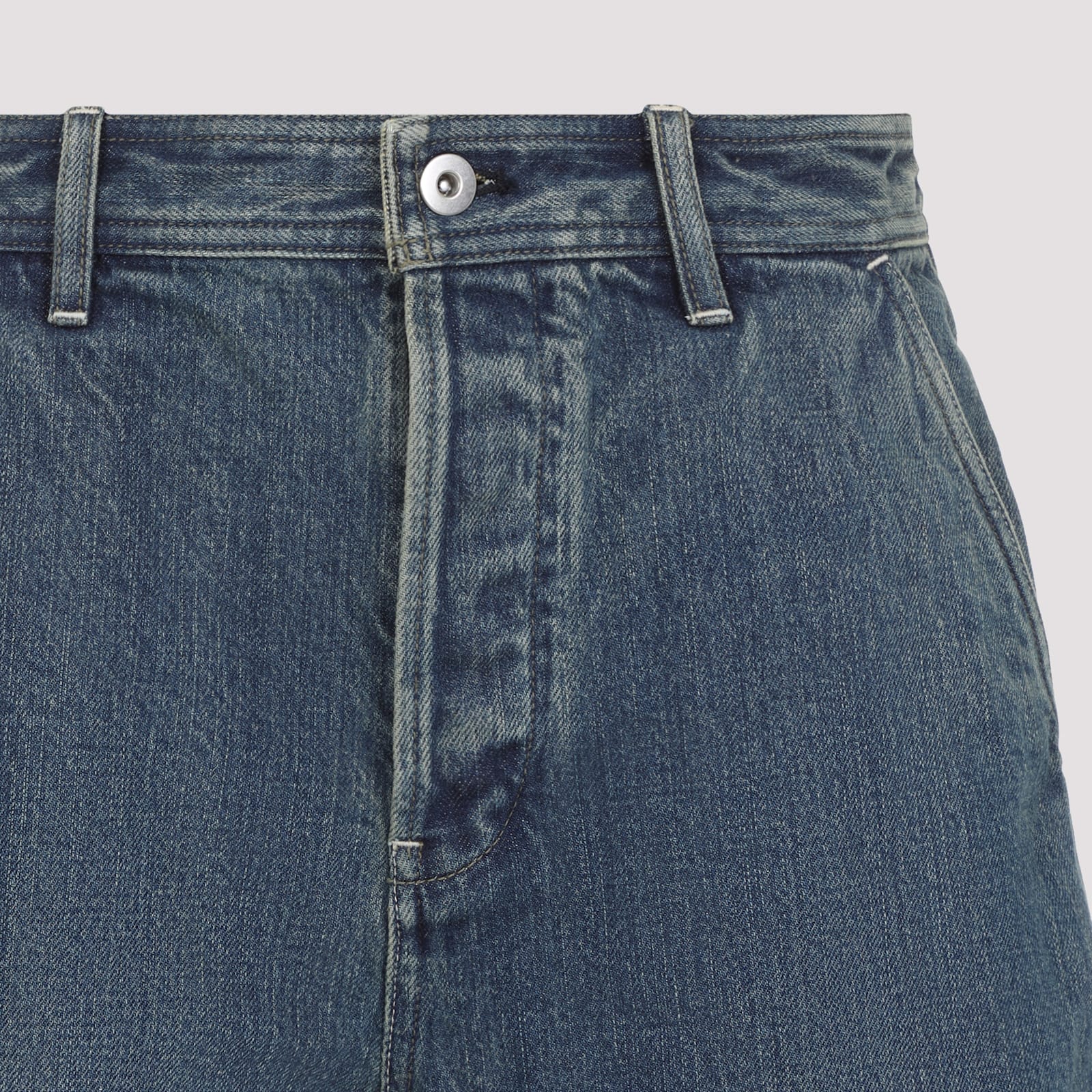 Jil Sander Denim Shorts With Belt Loops And Pockets In Blue