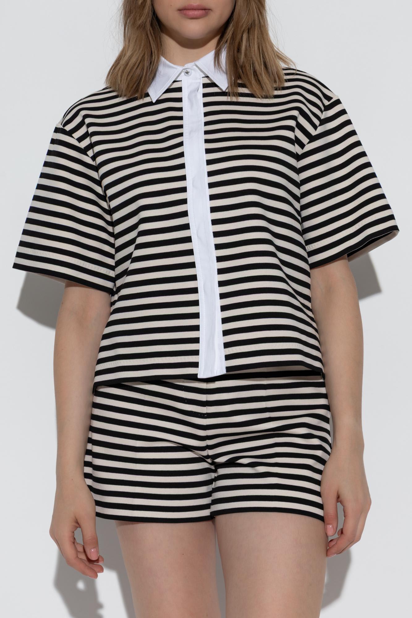 Max Mara Wilson Striped Jersey Knit Top In Multi