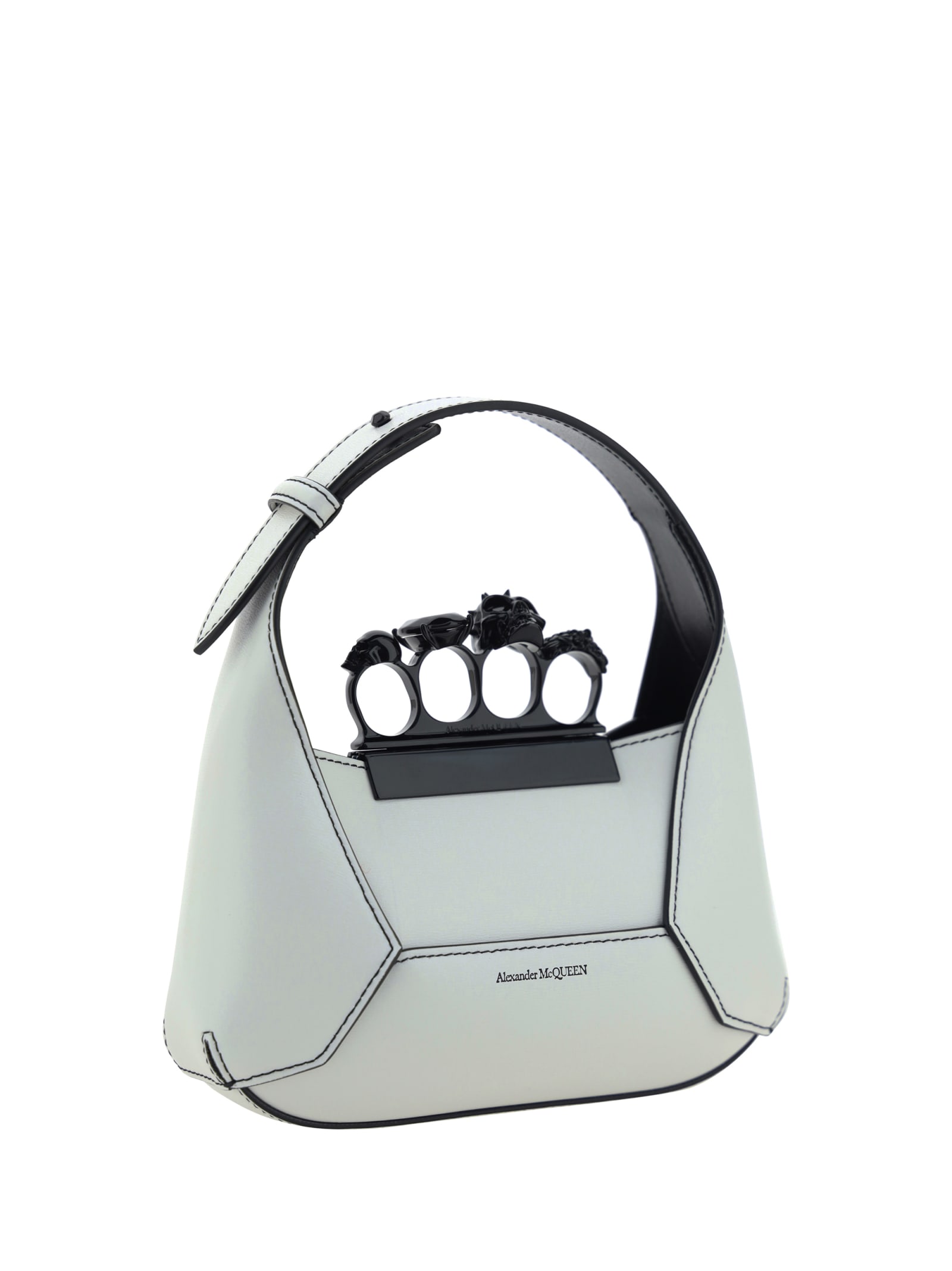 Shop Alexander Mcqueen Mini Jewelled Handbag In Soft Ivory