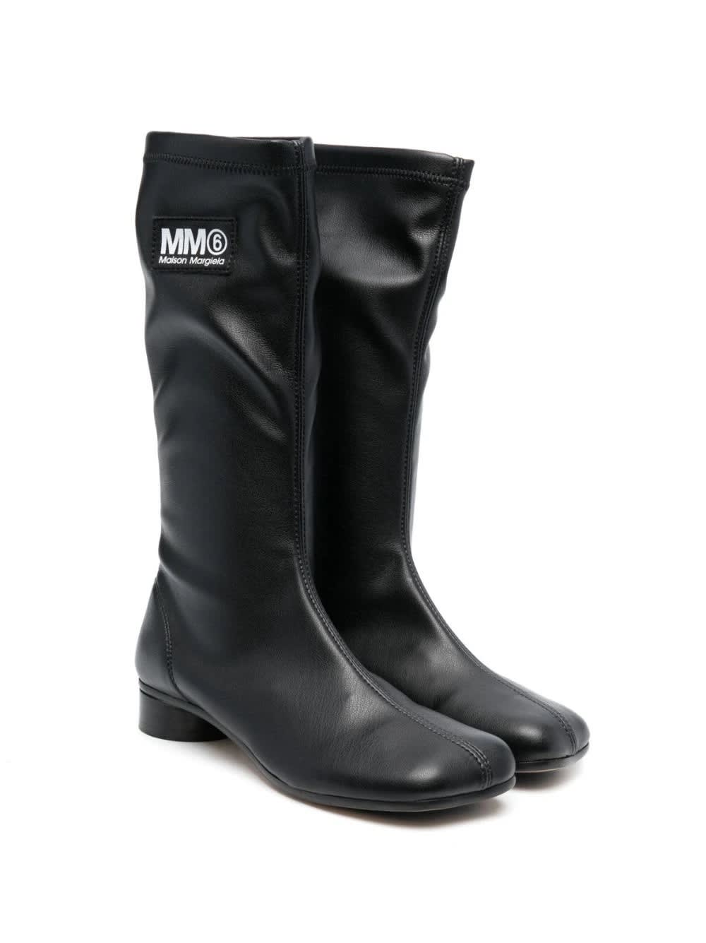 Mm6 Maison Margiela Kids' Boots With Application In Black