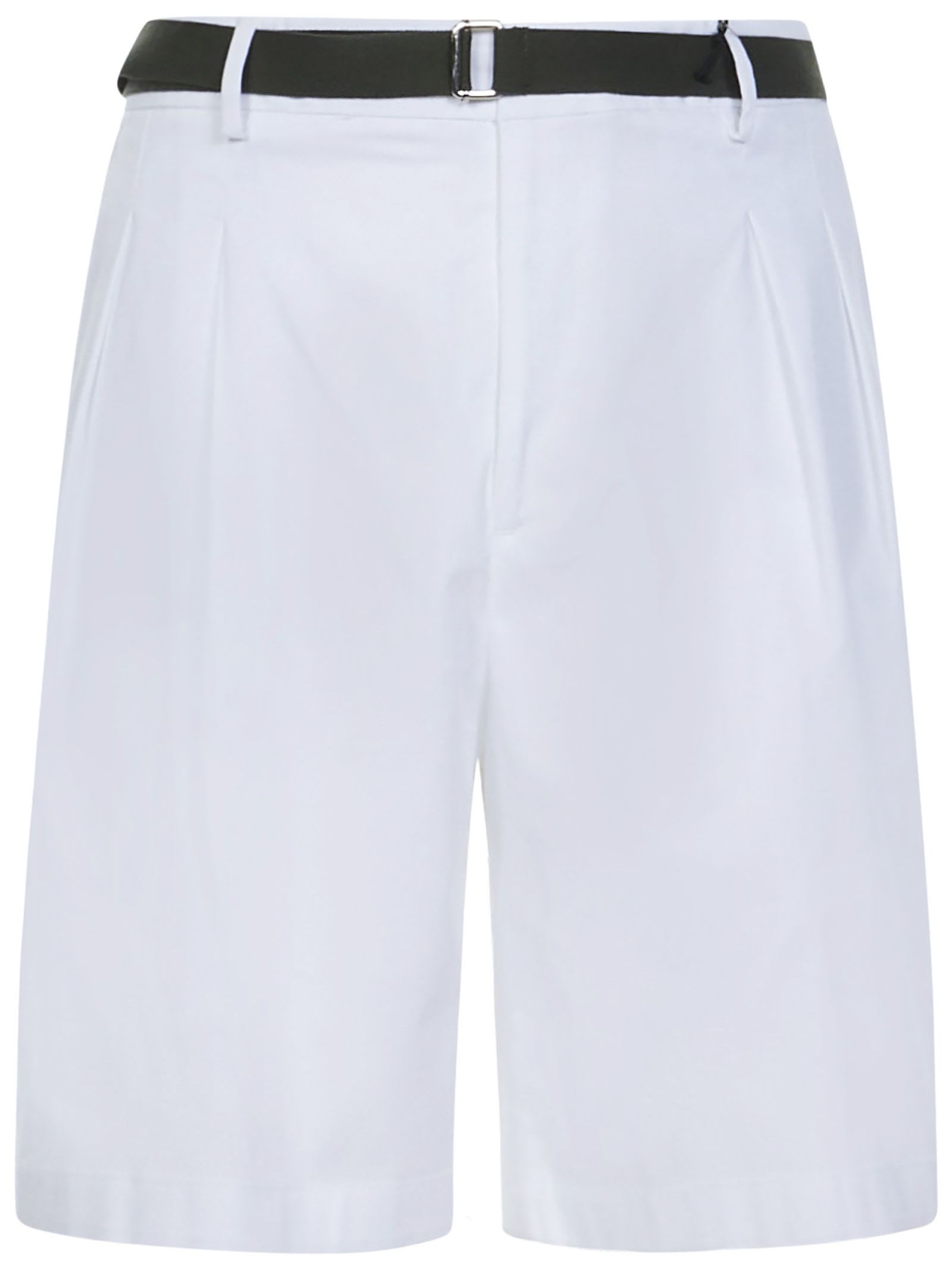 Low Brand White Cotton Bermuda Shorts