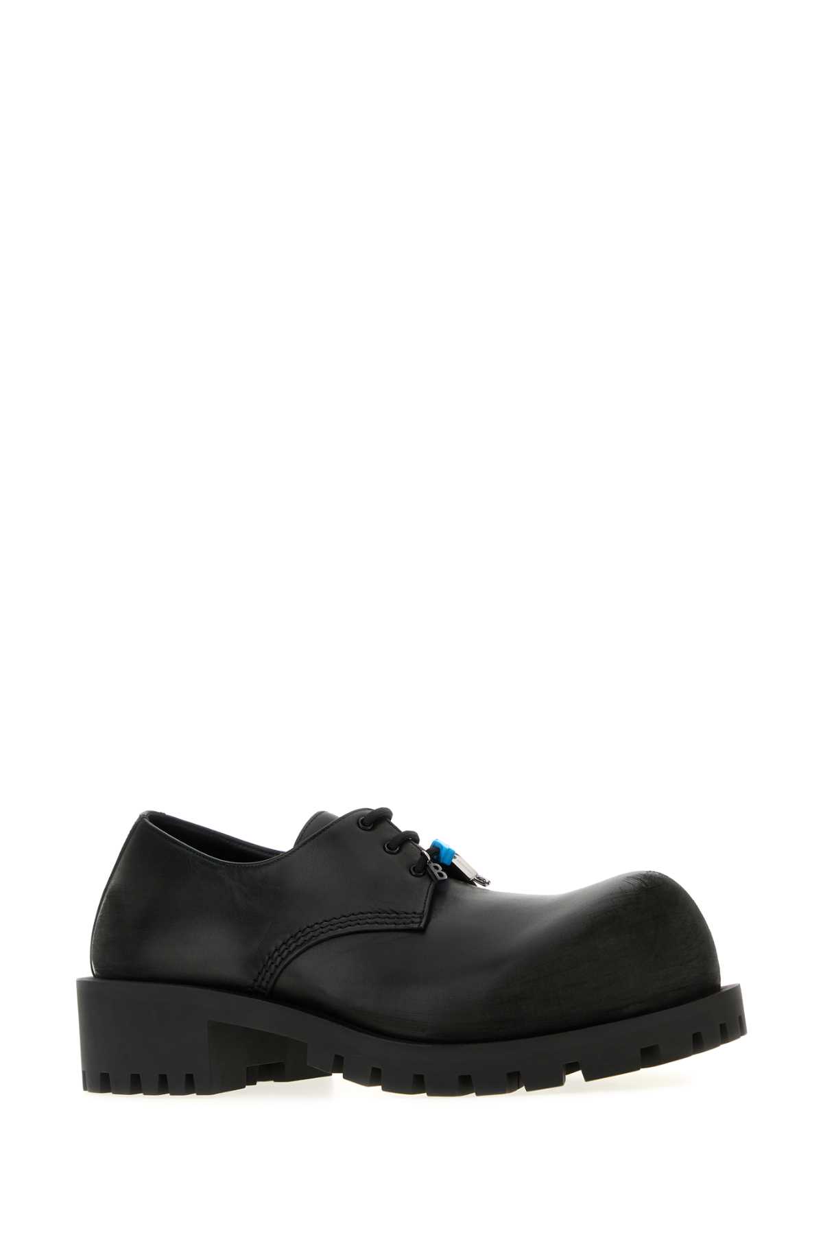 Balenciaga Black Leather Derby Hummer Lace Up Shoes In Black