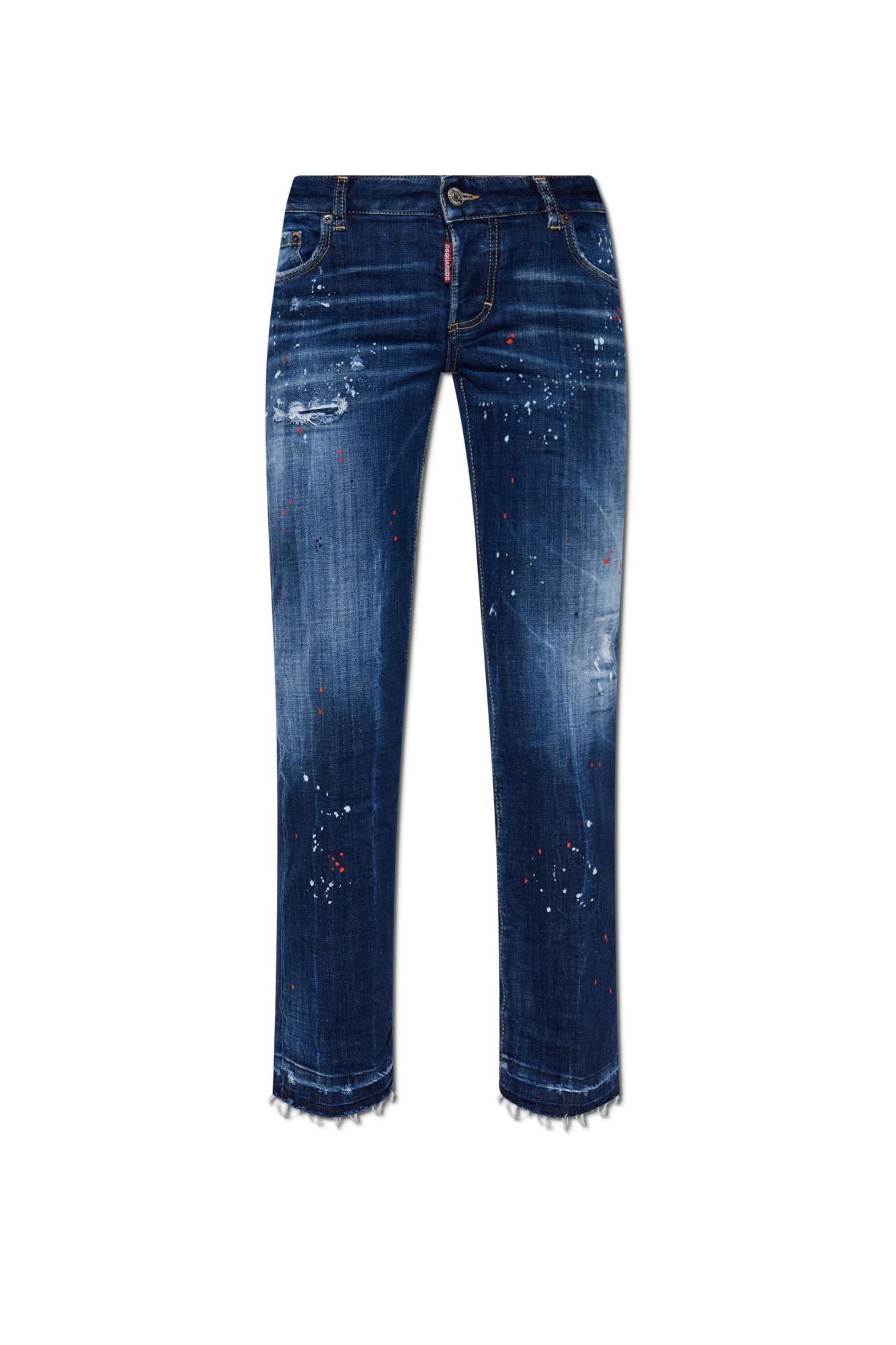 Dsquared2 Stretch Denim Boston Jeans In Blue