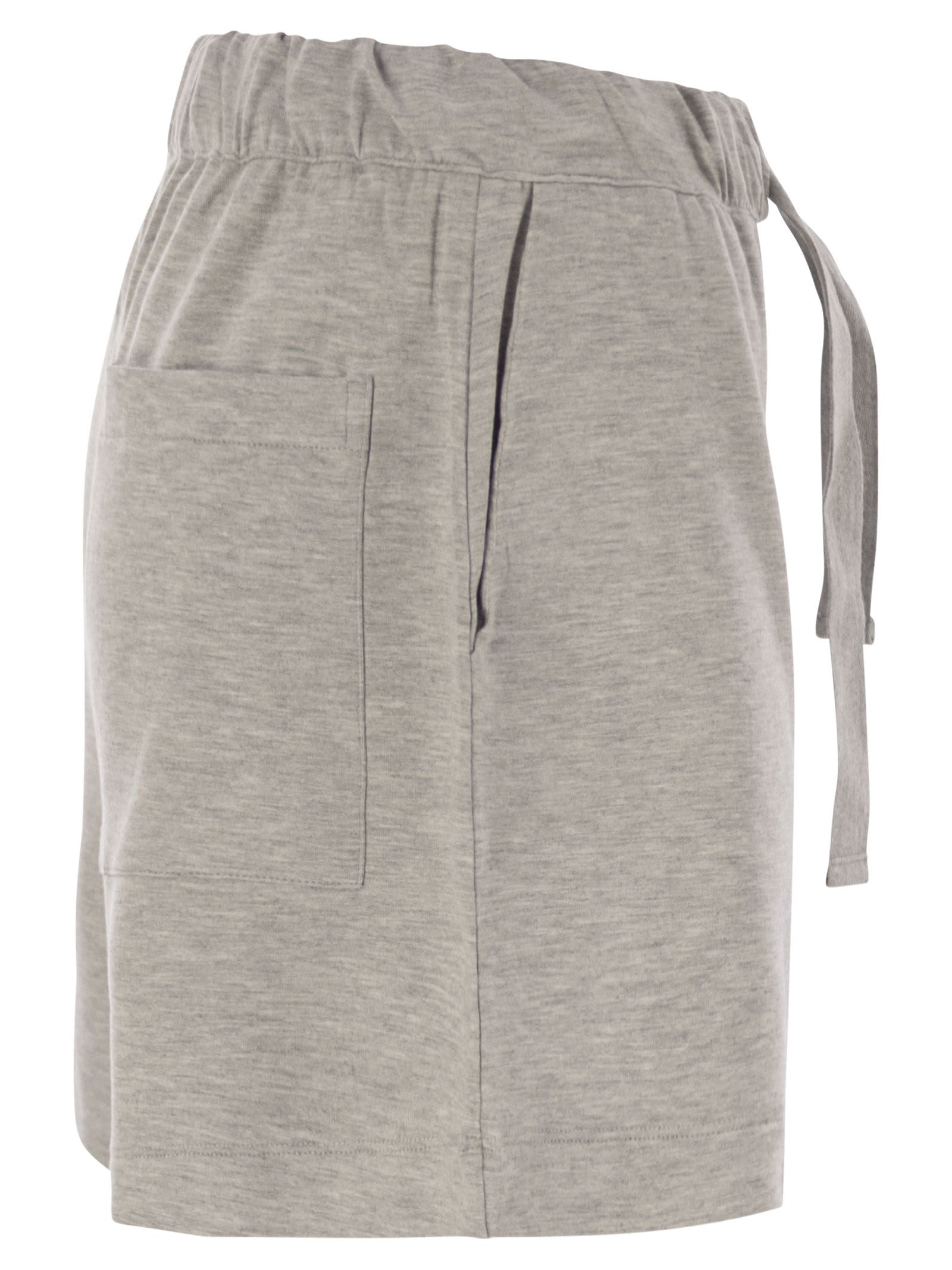 Majestic Shorts With Drawstring Waist In Gray