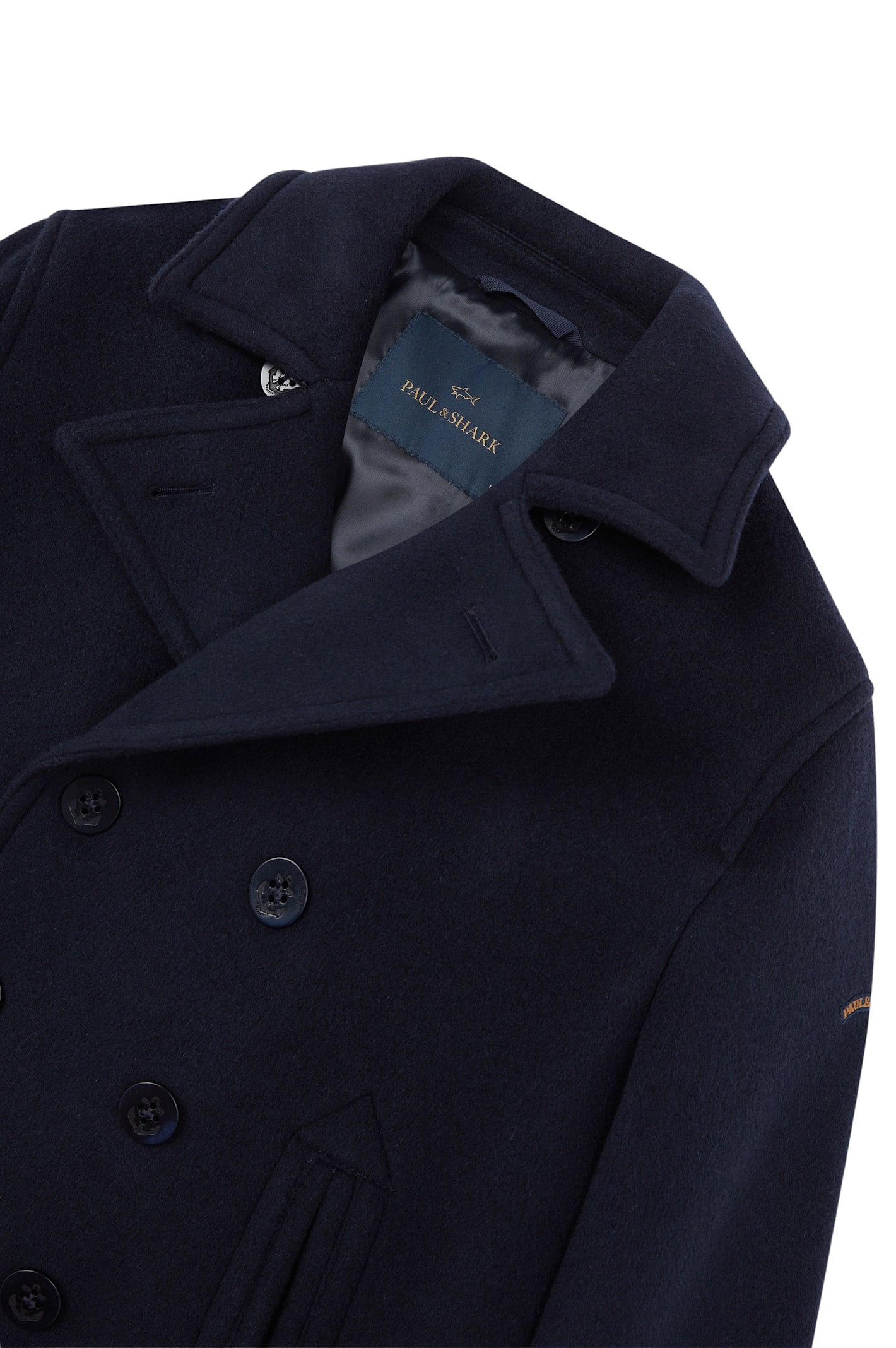 Shop Paul&amp;shark Peacoat In Blue