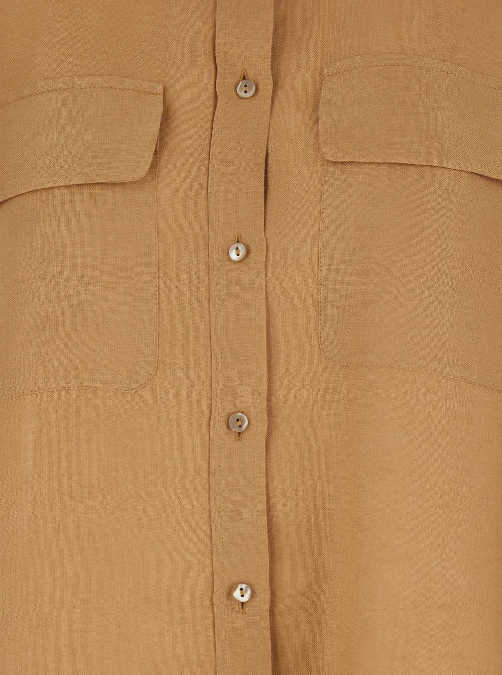 Antonelli Clio Beige Shirt With Classic Collar In Linen Woman In Beige