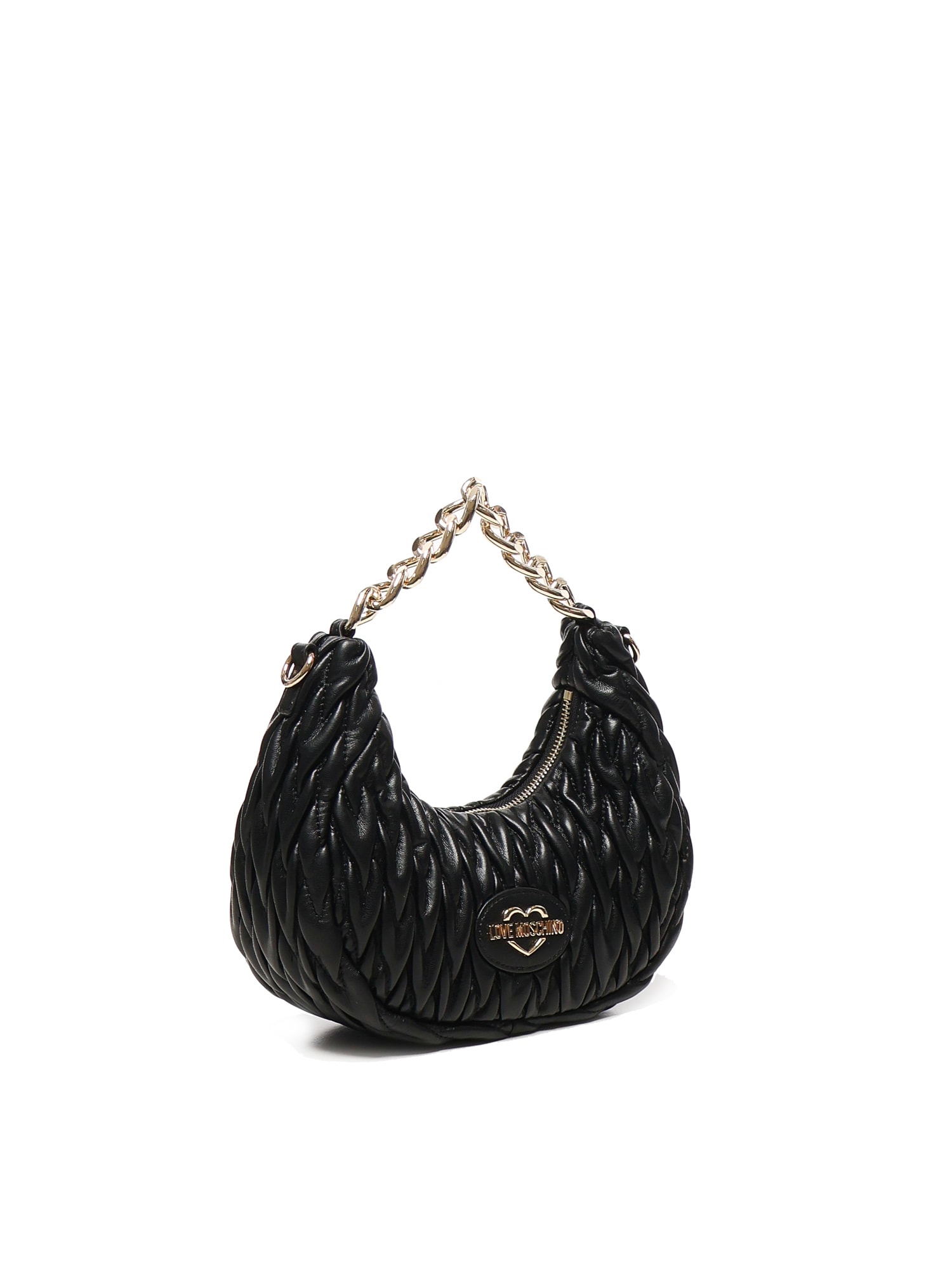 Love Moschino Quilted Shoulder Bag With Gold-tone Chain Handle In Black
