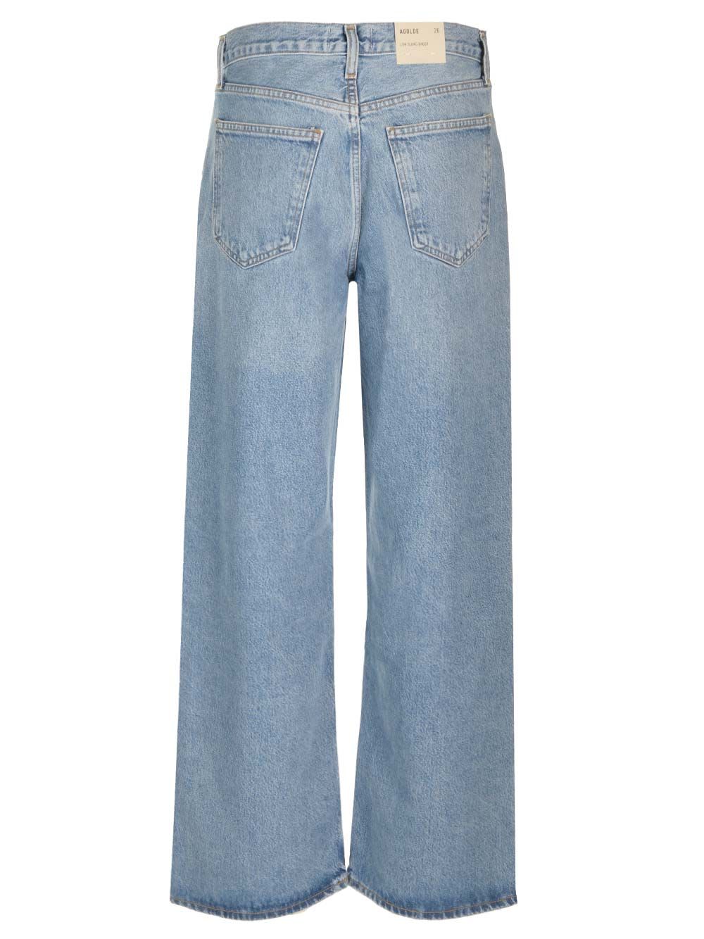 Shop Agolde Light Blue Baggy Jeans In Blu Denim Chiaro