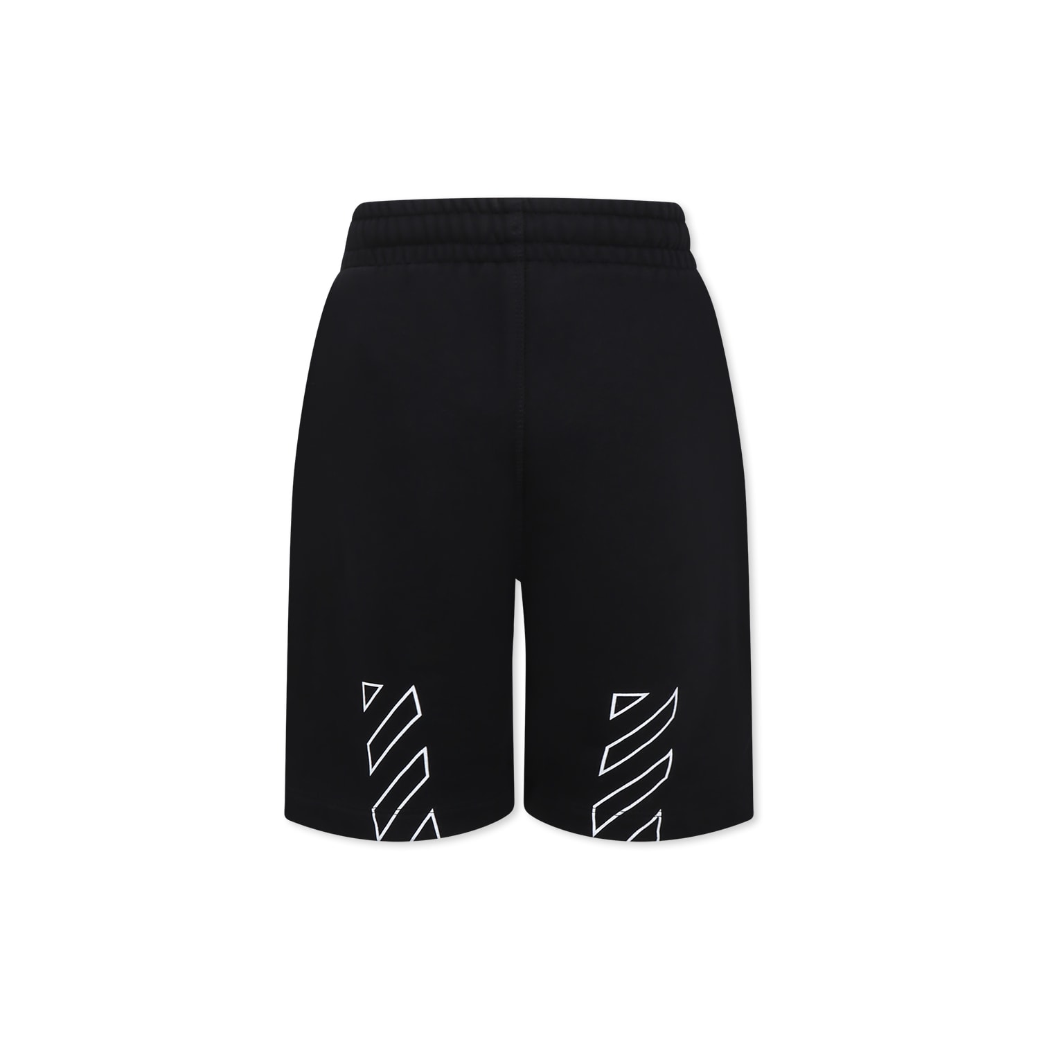 Shop Off-white Black Shorts For Boy With Logo
