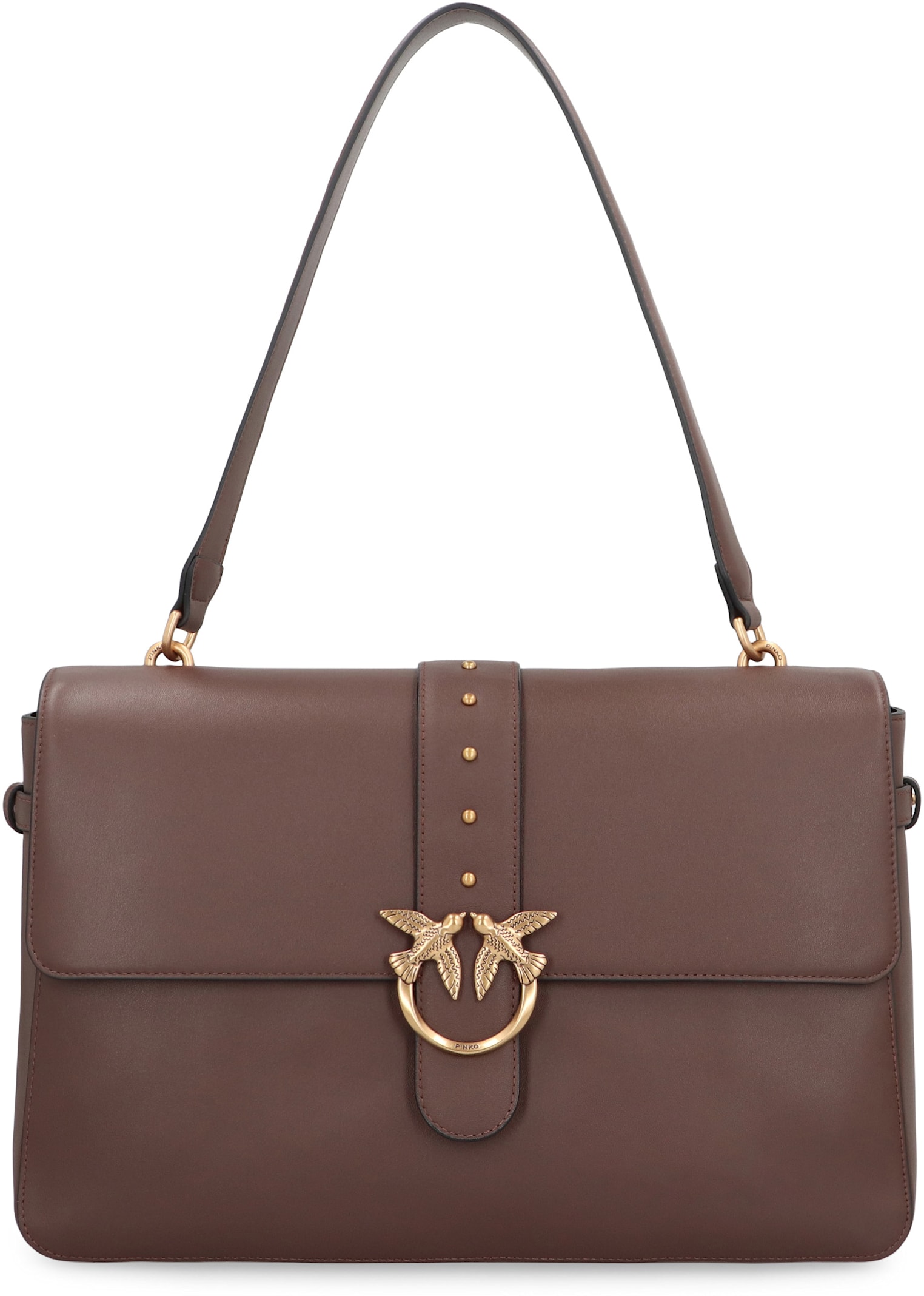 Pinko Maxi Love Bag Slouchy Shoulder Bag In Leather In Brown