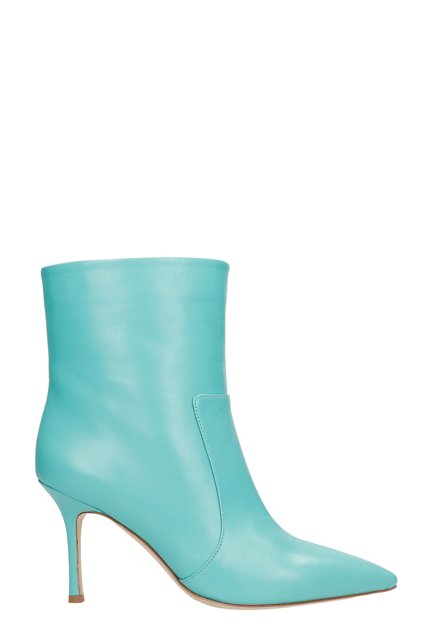 The Seller High Heels Ankle Boots In Green Leather