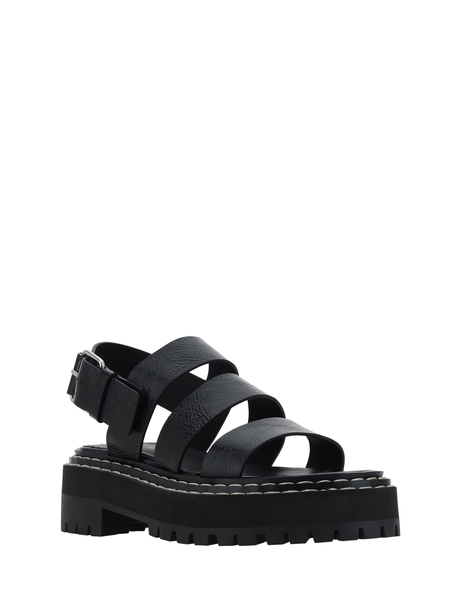 Shop Proenza Schouler Lug Sandals In Black