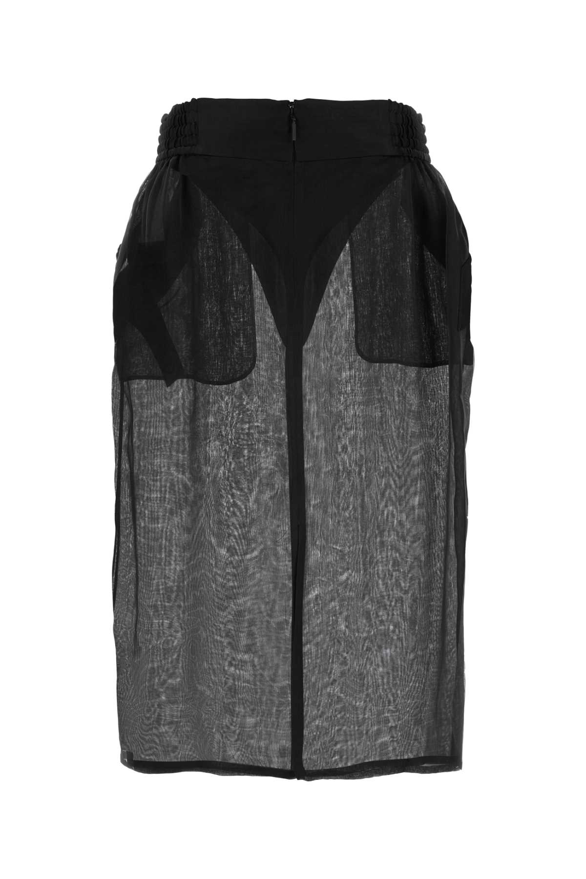 Saint Laurent Black Silk Skirt In Noir