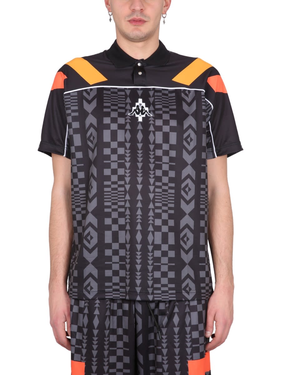 Marcelo Burlon County Of Milan Xkappa Logo-patch Polo Shirt In Black