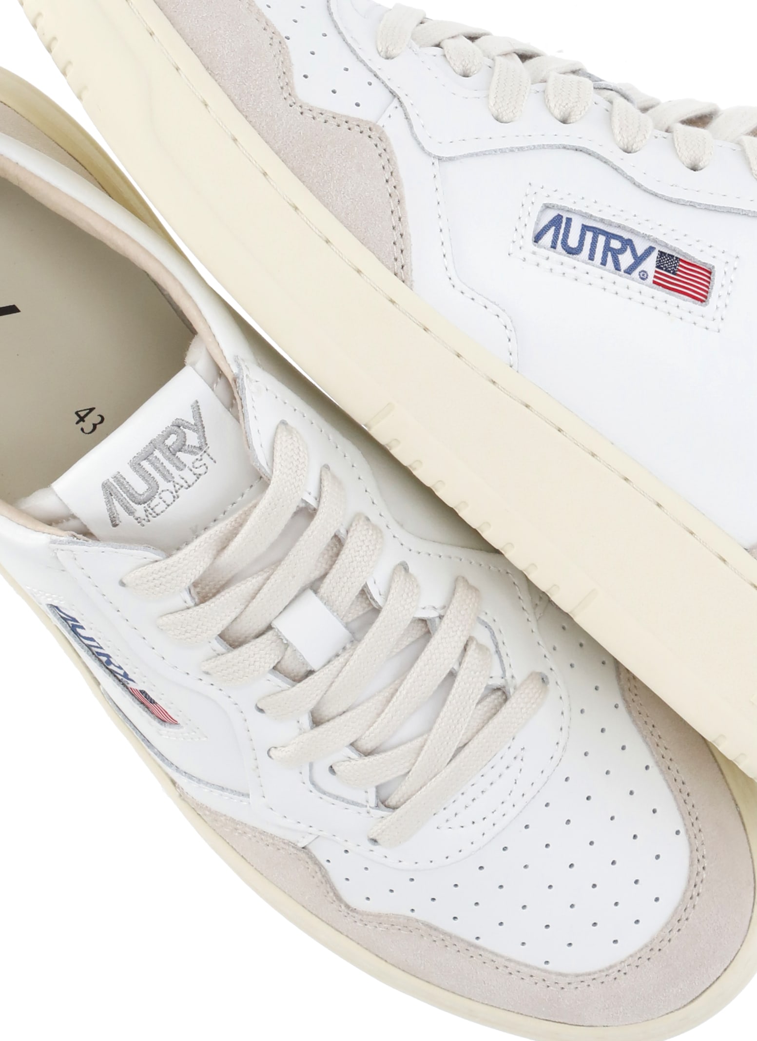 Autry Low-top Sneakers With Leather And Suede Accents In White