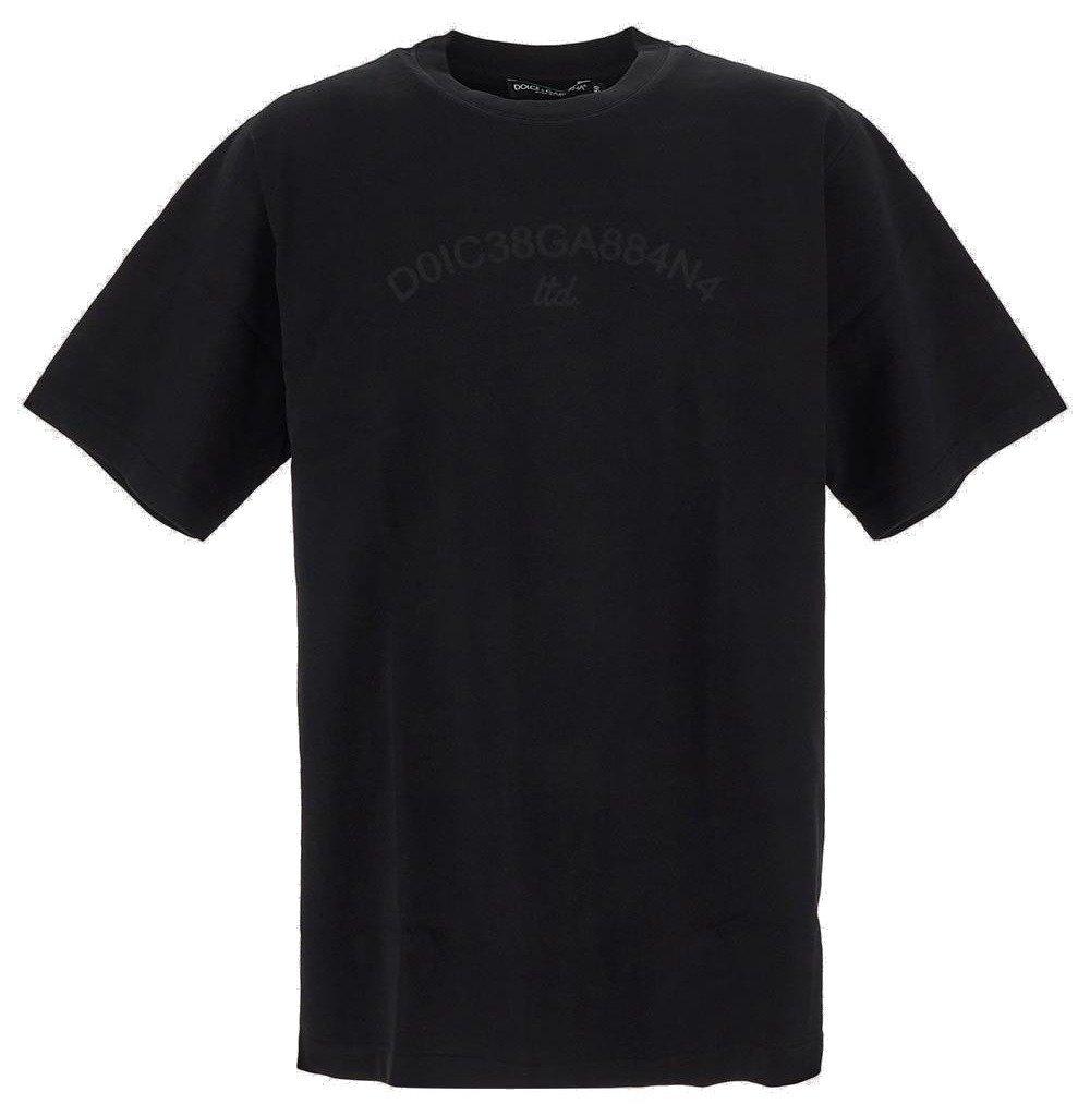 Shop Dolce & Gabbana Logo Printed Crewneck T-shirt In Black