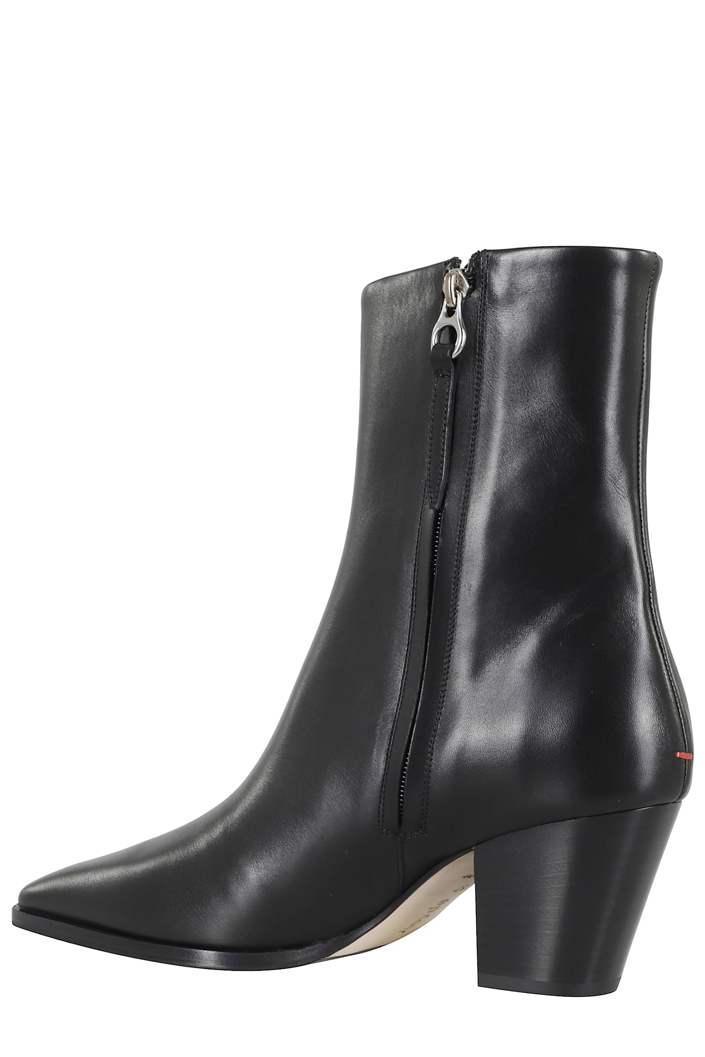 Aeyde Calf Leather Ankle Boots In Black