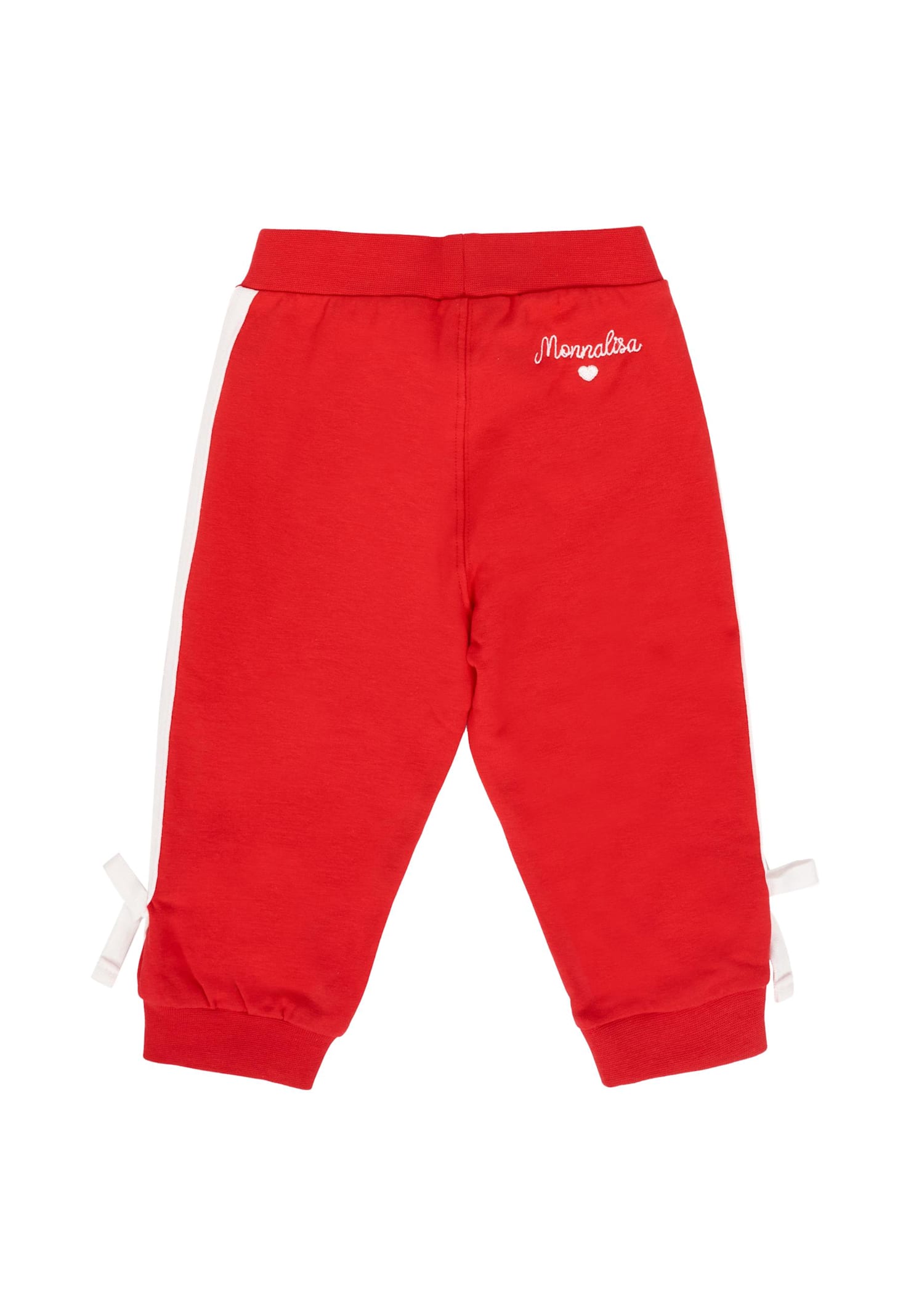 Monnalisa Red Sweatpants For Baby Girl With Logo In Red