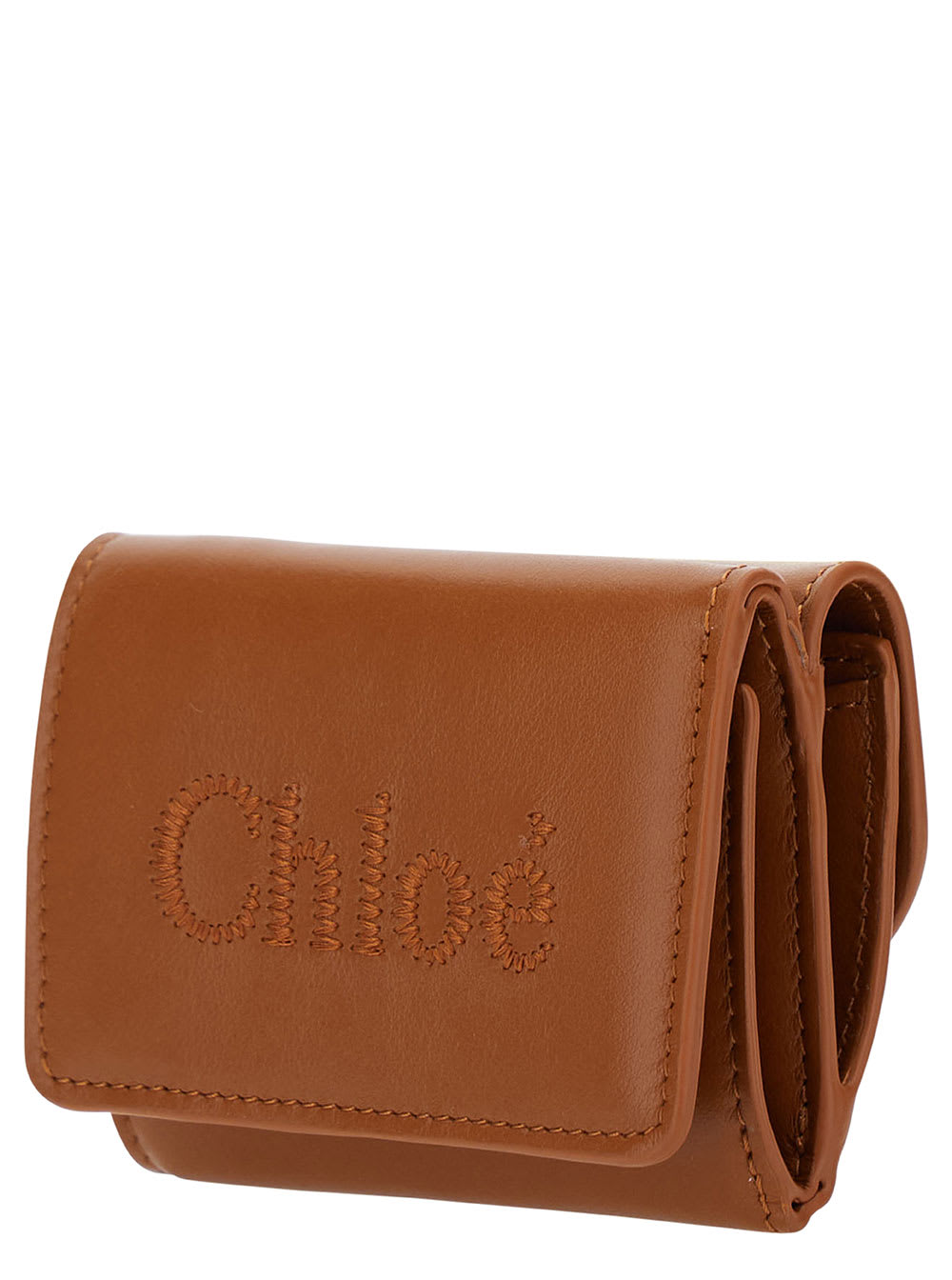 Chloé Sense Trifold Wallet Small Brown