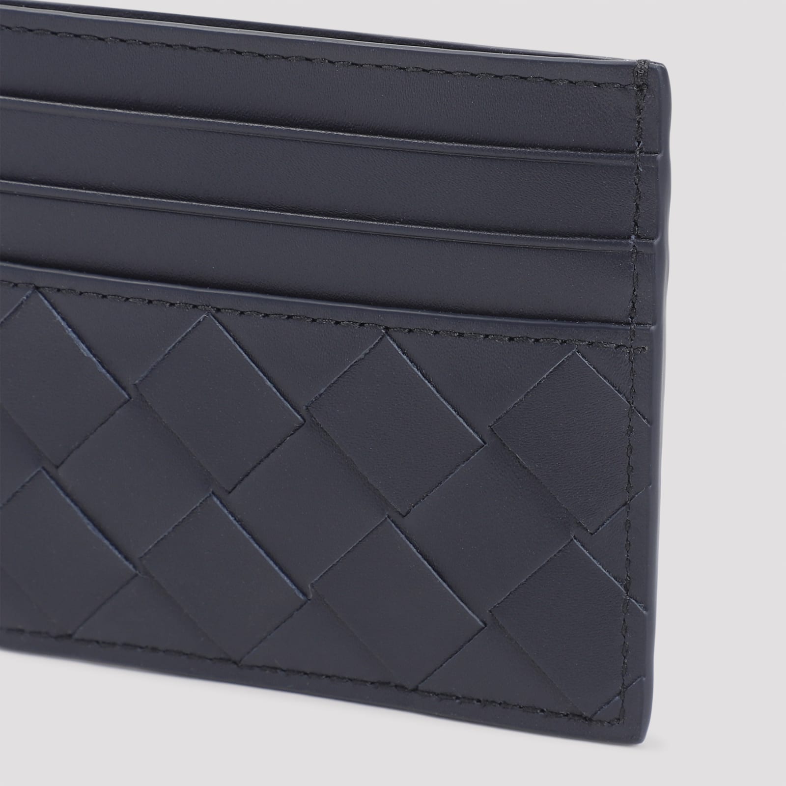 Shop Bottega Veneta Intrecciato Calf Leather Credit Card Case In Space