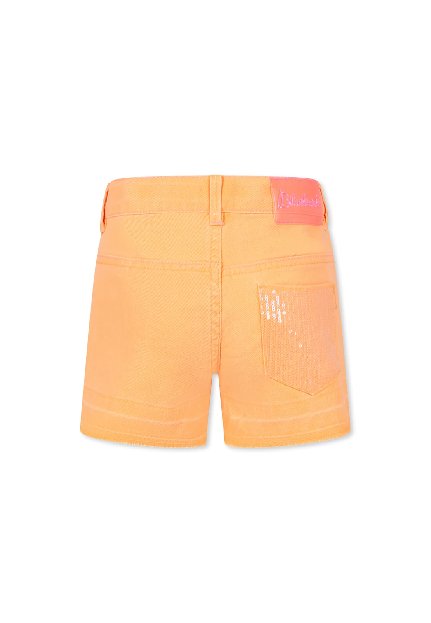 Billieblush Orange Shorts For Girl With Sequins In Orange