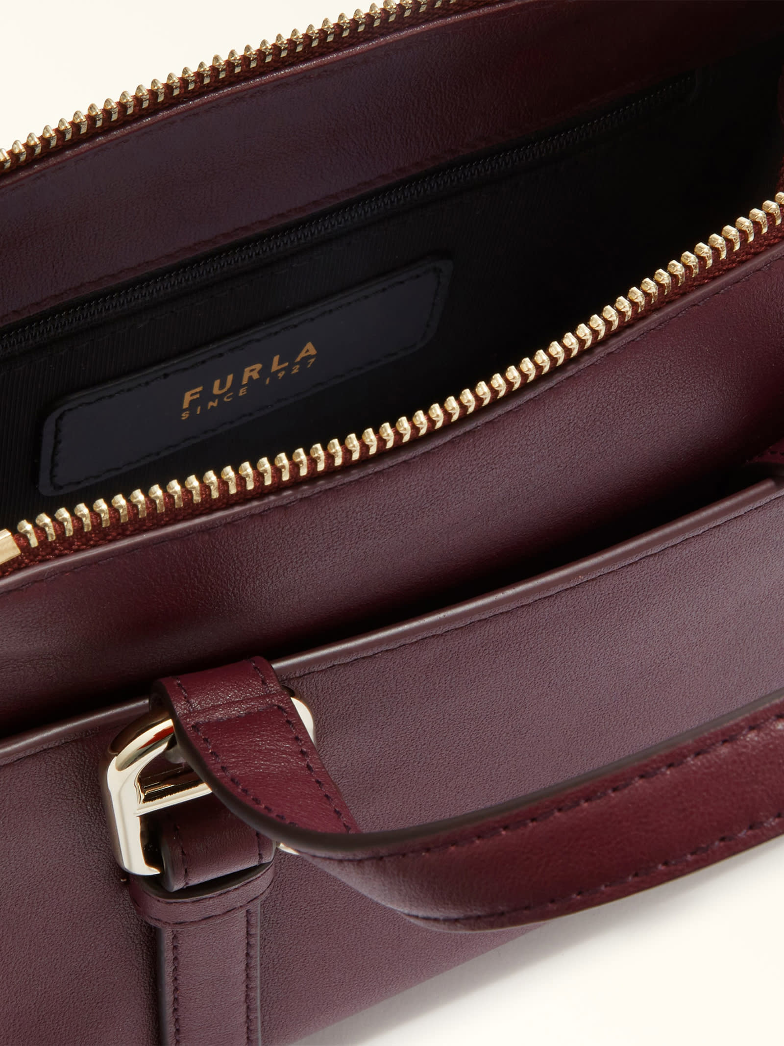 Shop Furla Boston S Chianti Leather Satchel Bag