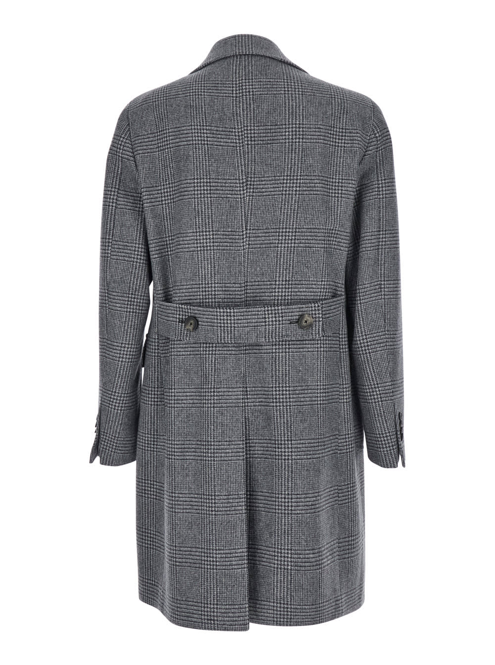 Tagliatore Londra Grey Oversized Double-breasted Coat With All-over Stripes Motif In Wool Blend Man In Gray